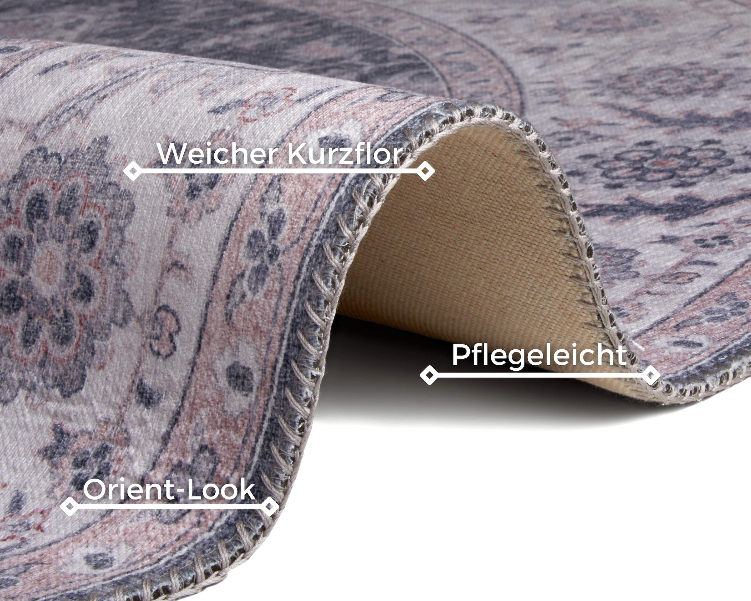 NOURISTAN Teppich »Anthea«, rechteckig, 5 mm Höhe, Orientalisch, Läufer, Vintage, Wohnzimmer, Schlafzimmer, Esszimmer