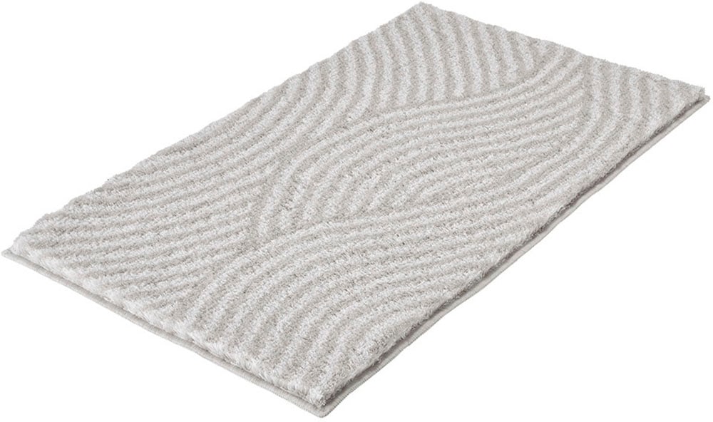Kleine Wolke Badematte »Calma, Badvorleger, Badezimmer Teppich« Höhe 30 mm rutschhemmend beschichtet fußbodenheizungsgeeignet Badteppich, Wellen Design