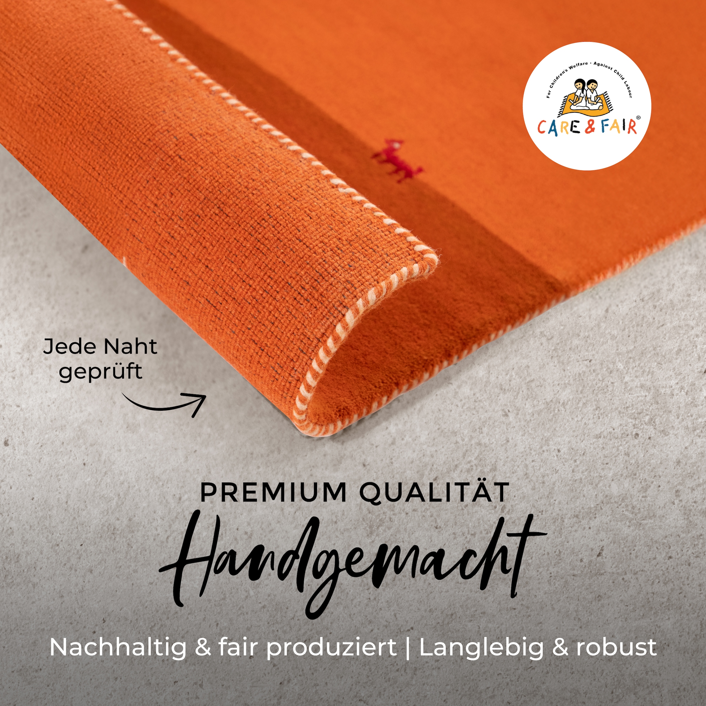 carpetfine Wollteppich »Gabbeh Uni,  auch als Läufer und Rund erhältlich« rechteckig 15 mm Höhe reine Wolle, handgewebt, Gabbeh Loom Tiermotiv, große Farbauswahl