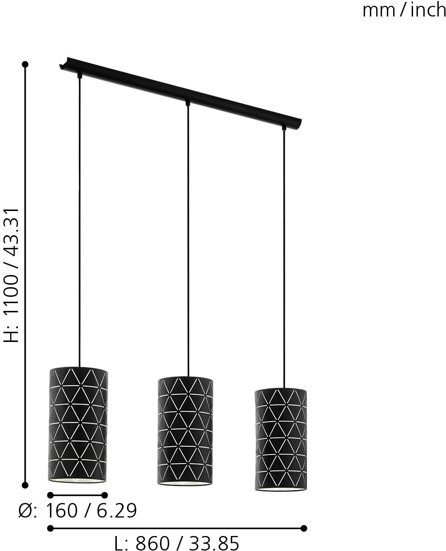 EGLO Hängeleuchte »RAMON« E27 Pendelleuchte, Pendellampe