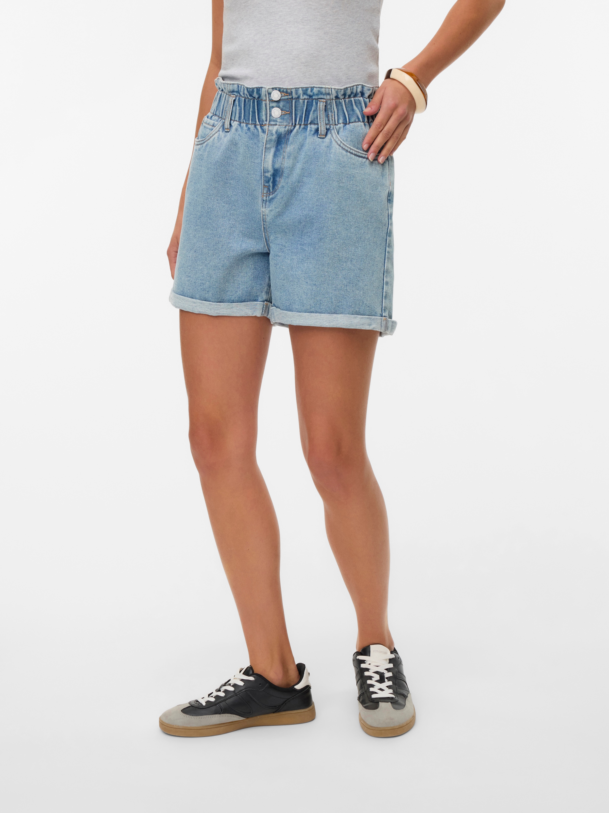 Vero Moda Jeansshorts »VMLYRA HR PAPERBAG SHORTS MIX« Baumwollmischung, loose fit