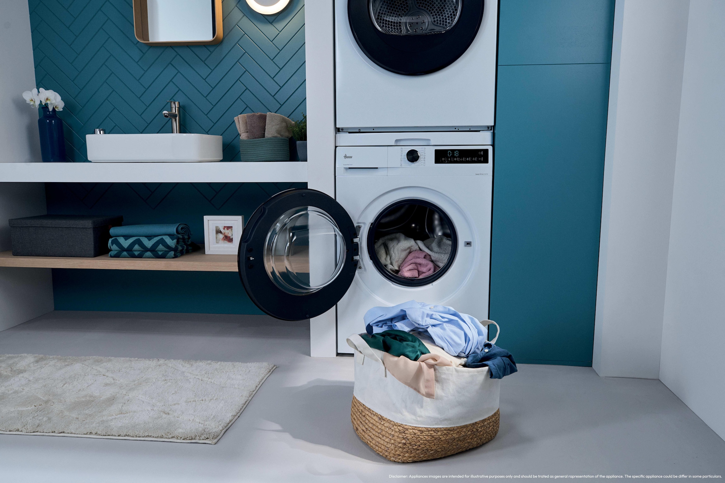 Hoover Waschtrockner »HGWDQ485SB6-84« 8 kg /5 kg 72 dB(A) Vielseitige Kurzprogramme
