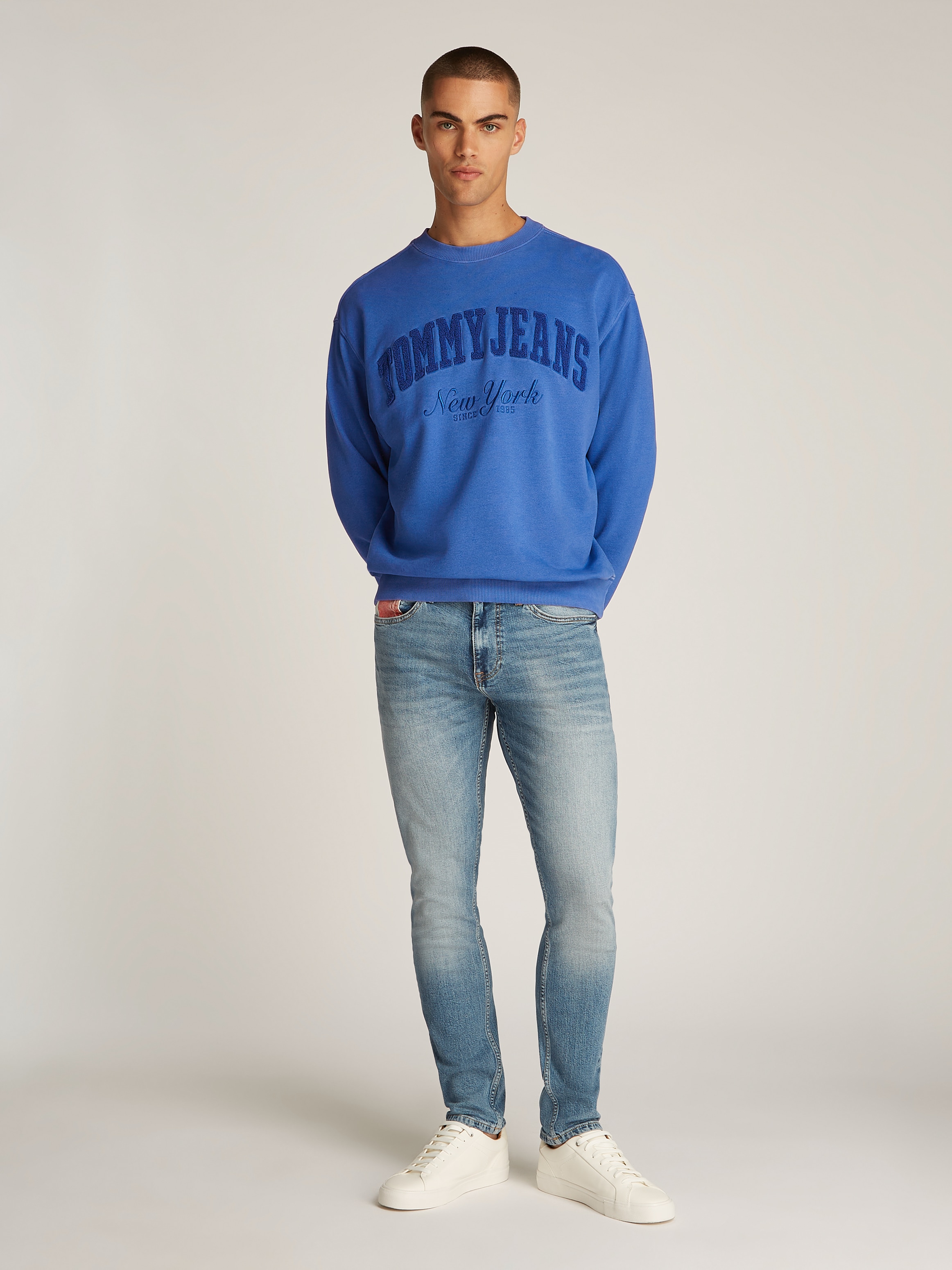 Tommy Jeans Sweatshirt »TJM RLX VINTAGE VARSITY CREW«, mit großem Logo