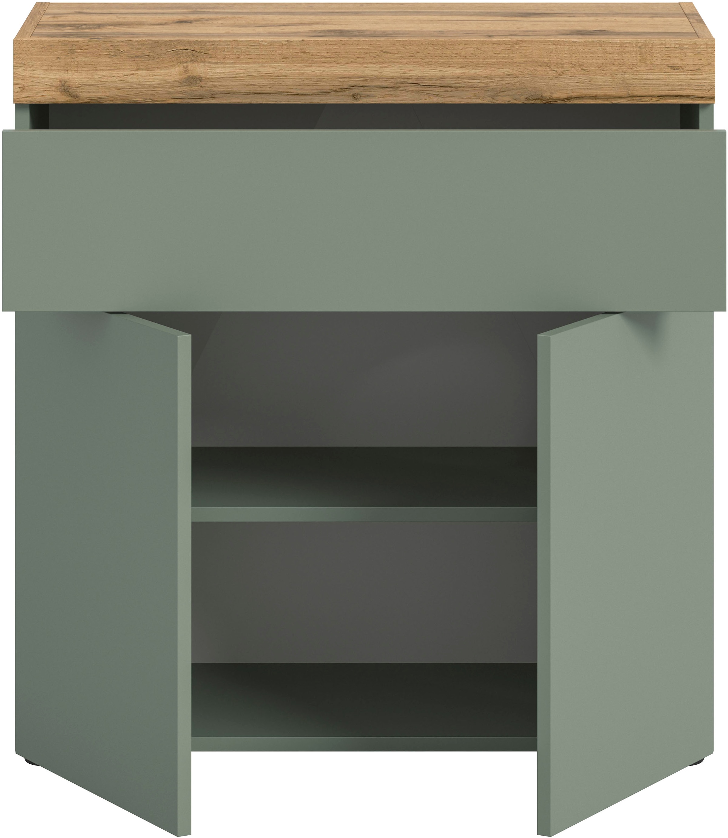 OTTO home Kommode »MAMBO, TOPSELLER!, Breite 77cm, 2 Türen, 1 Schubkasten, push-2-open« 2 farbige Ausführung, in verschiedenen Farben erhältlich, 1 Stk. tlg. Kommode, Anrichte, Wohnzimmer, Schlafzimmer