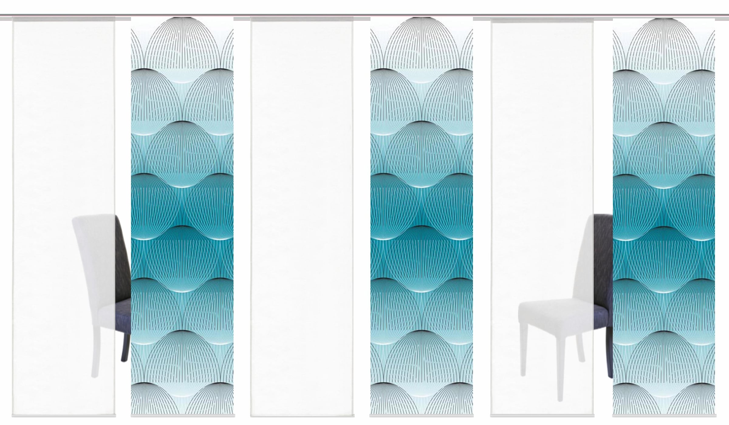 HOME WOHNIDEEN Schiebegardine »BENARIS« Klettband 6 Stk. tlg. HxB: 245x60, inkl. Befestigungszubehör