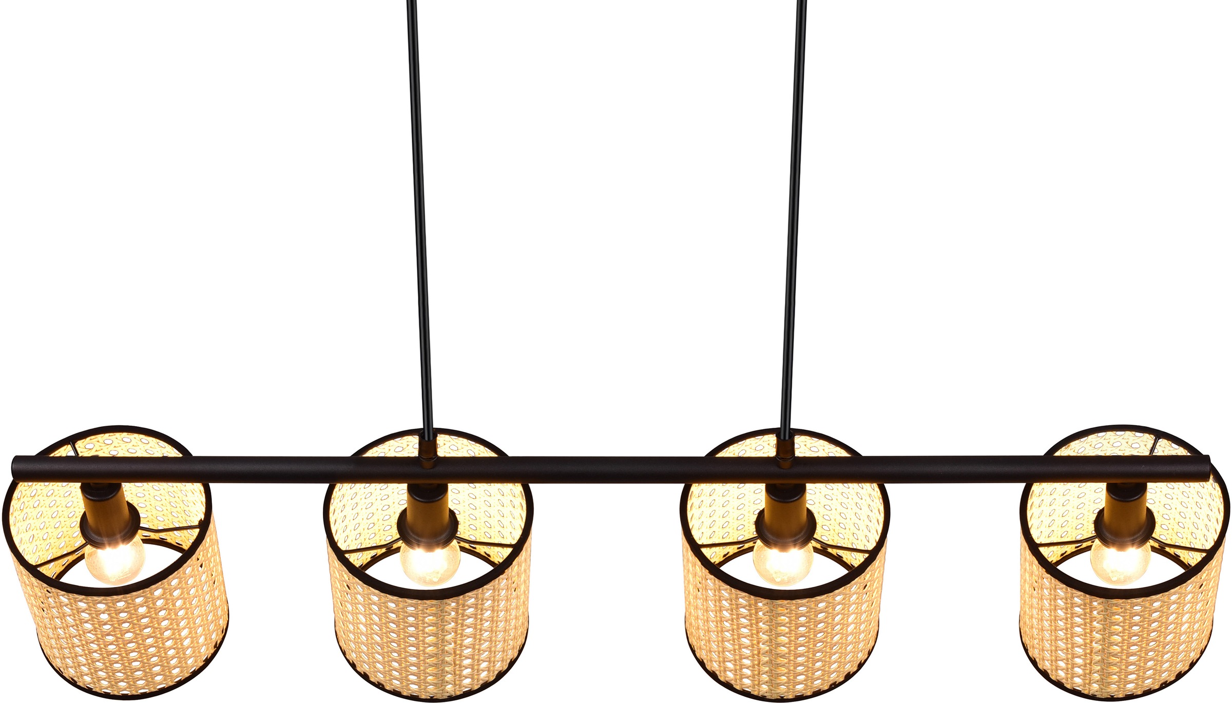 Leonique Pendelleuchte »Jules« E14 1 Stk. 4-flammige Hängeleuchte mit Wiener Geflecht, höhenverstellbar