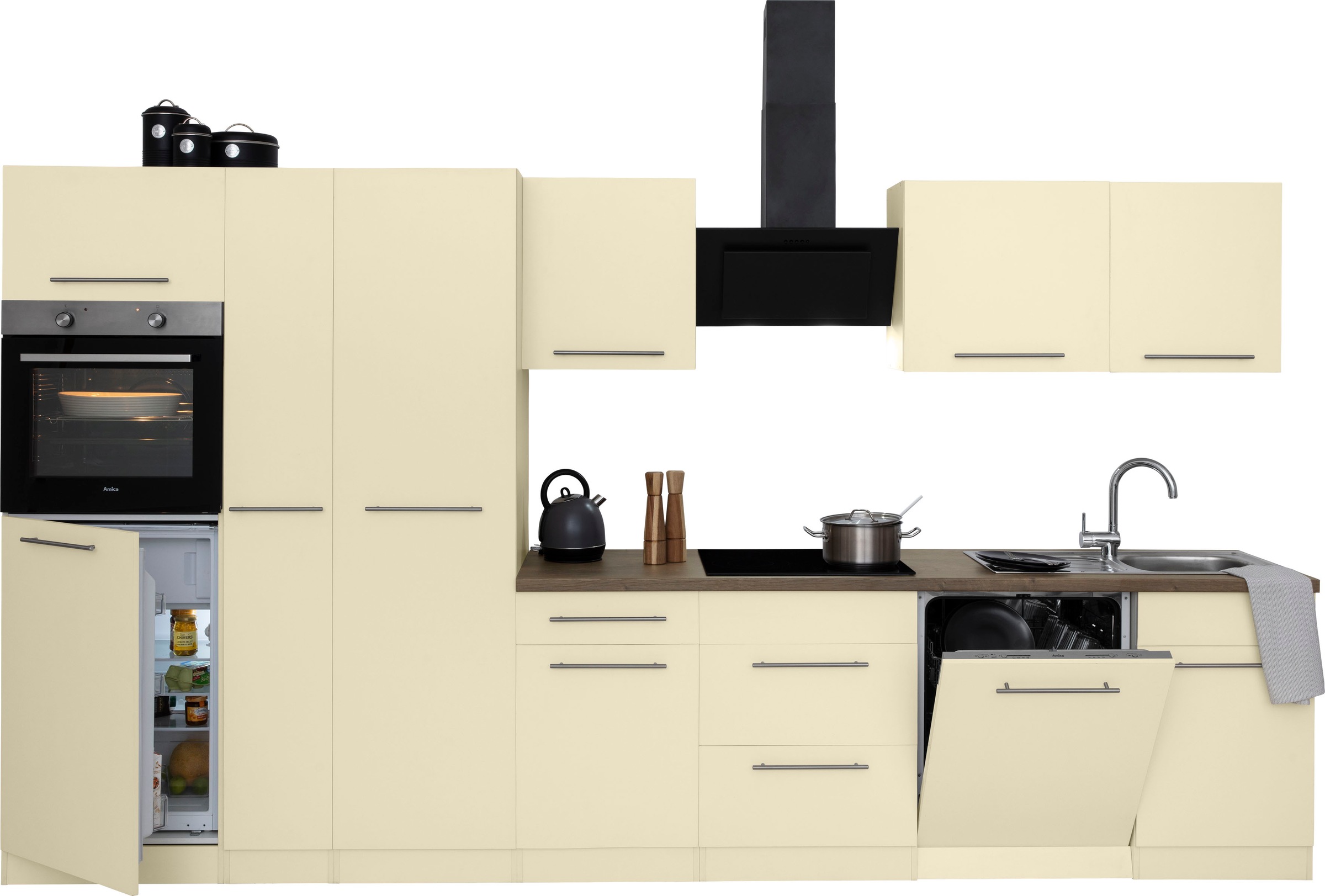 wiho Küchen Küchenzeile »Unna«, mit E-Geräten, Breite 360 cm