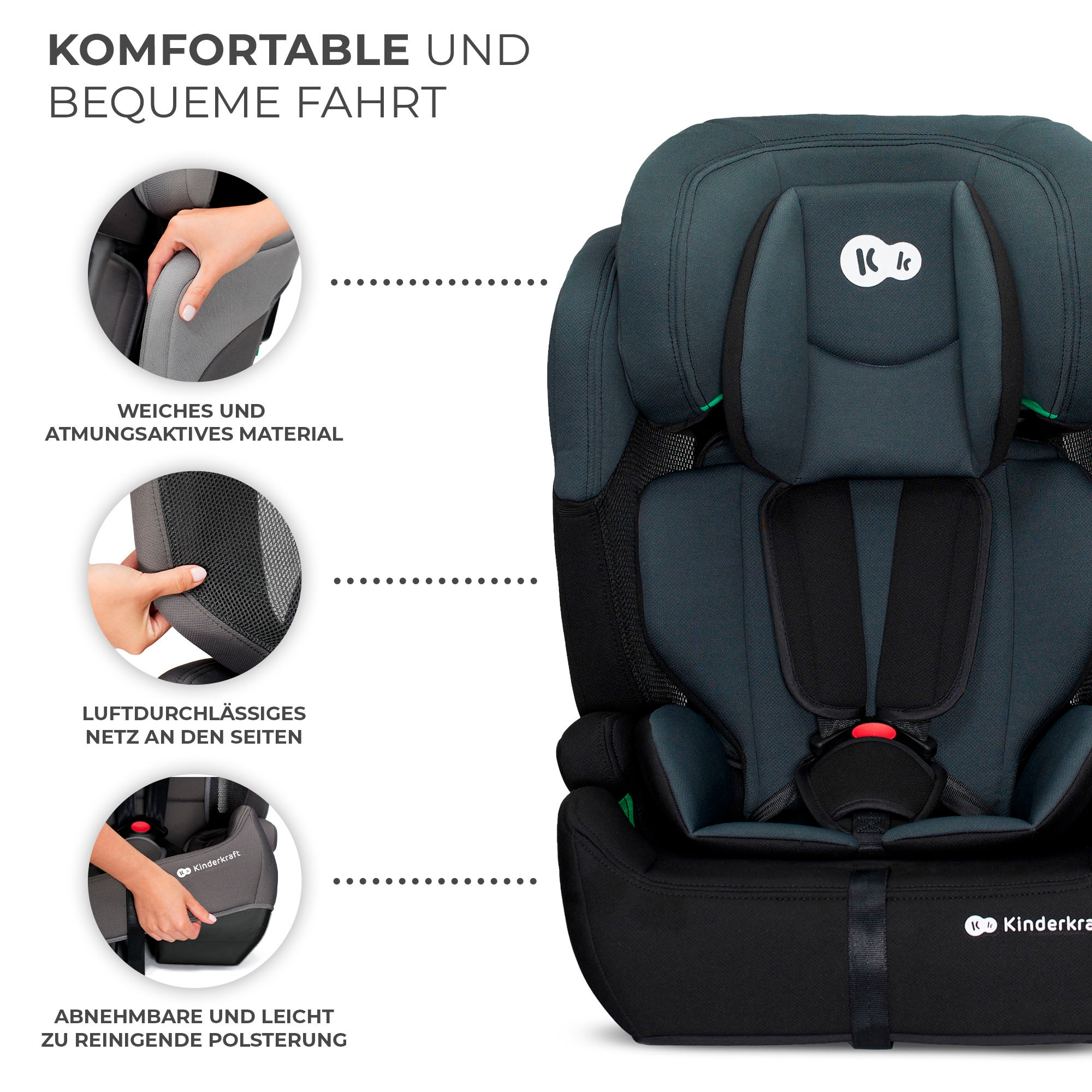 Kinderkraft Autokindersitz »COMFORT UP i-Size«, Klasse I / II / III (9-36 kg), mit herausnehmbarem modularen Einsatz