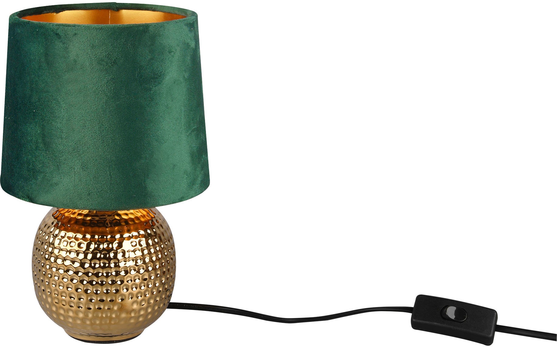 TRIO Leuchten Schreibtischlampe »Sophia«, flammig-flammig, Samtschirm XXL Nachttischlampe, kaufen online Jahren Fuß mit | 1 mit 3 Keramik Garantie