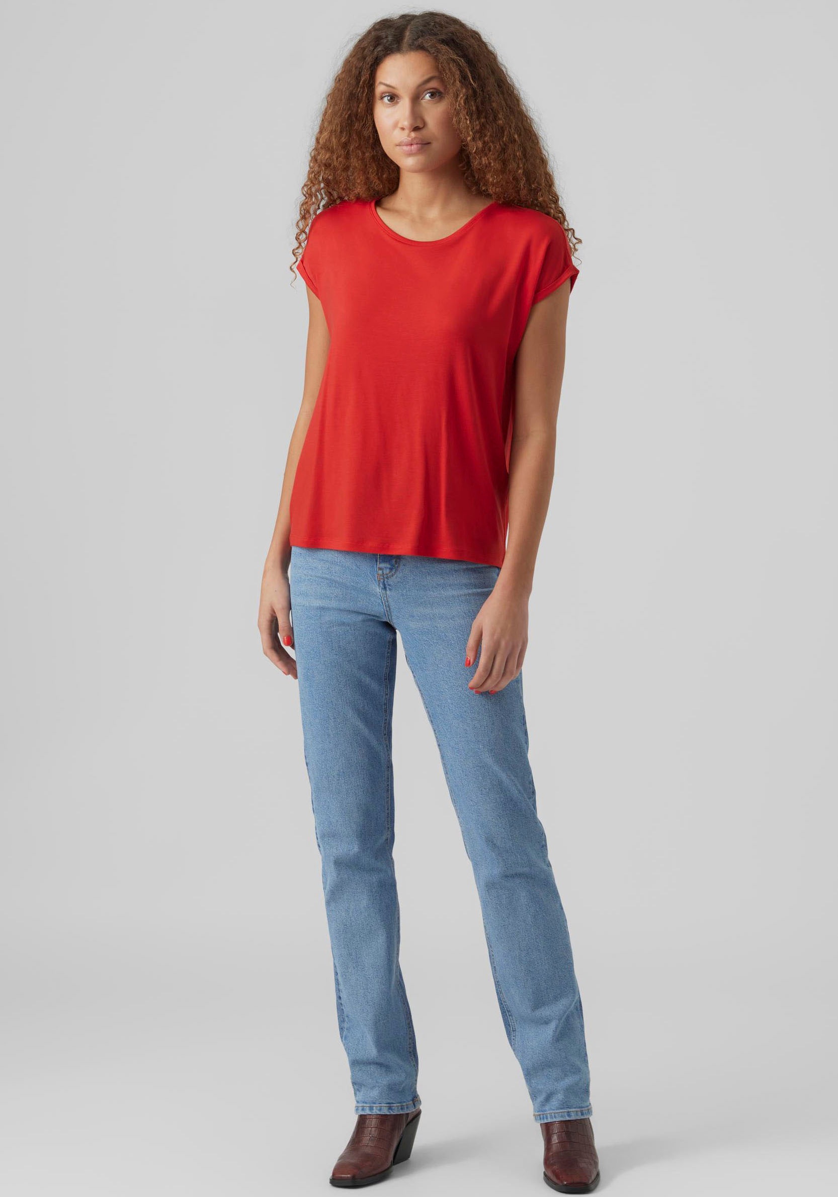 Vero Moda Rundhalsshirt »VMAVA PLAIN SS TOP GAJRS NOOS« kaufen