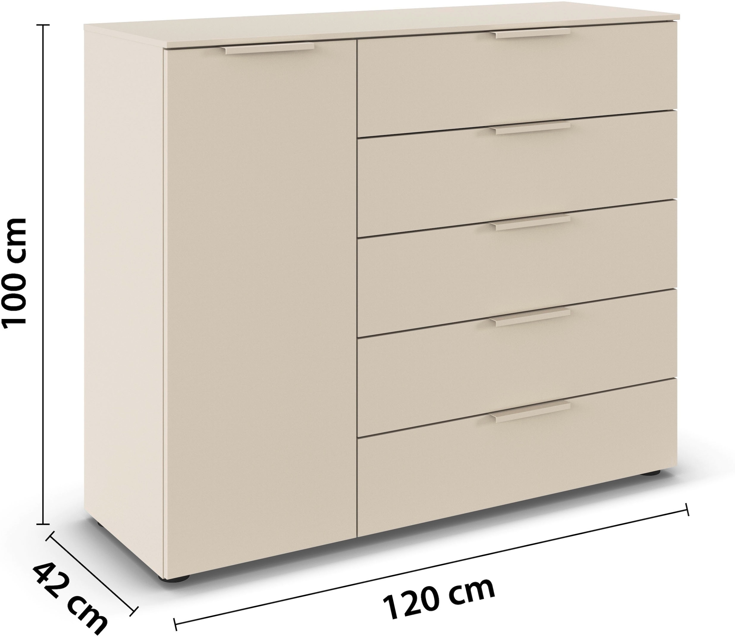 LeGer Home by Lena Gercke Kommode »Kommode Sideboard Schubladen Türenkommode SERINA eleganter Eyecatcher« inkl. SOFT-CLOSE-FUNKTION,  mit 5 Schubkästen und 1 Tür sowie Metallgriffen MADE IN GERMANY