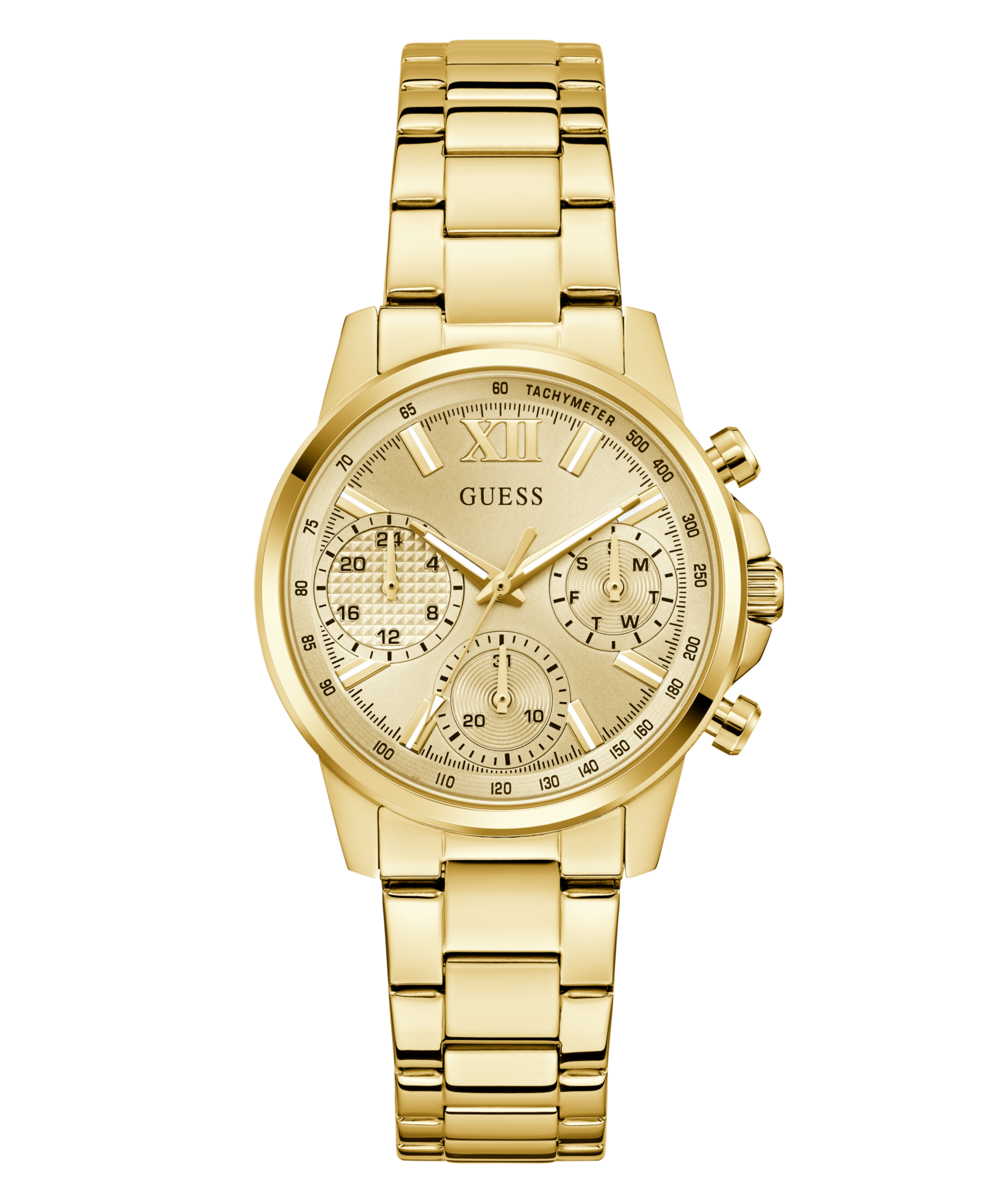 Guess Multifunktionsuhr »BAILEY« Quarzuhr, Armbanduhr, Damenuhr, Edelstahlarmband, Datum