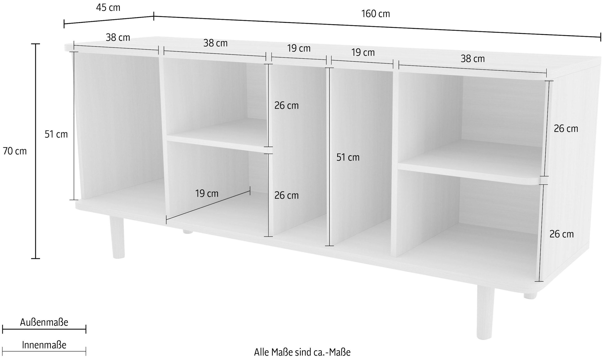Woodman Sideboard »Malic«, Kommode im schlichten skandinavischen Design, Breite 160 cm, FSC®