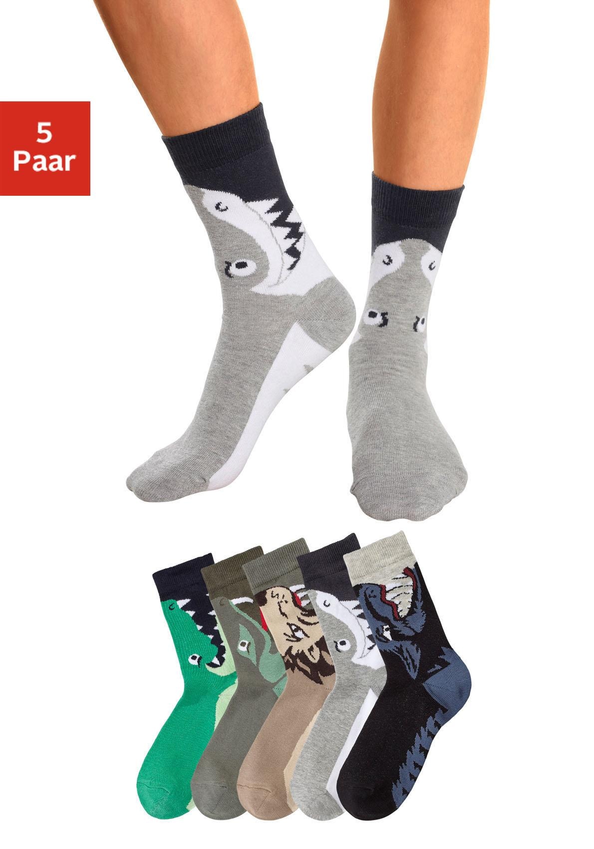 Paar), bei (5 Tiermotiven mit ♕ Socken,