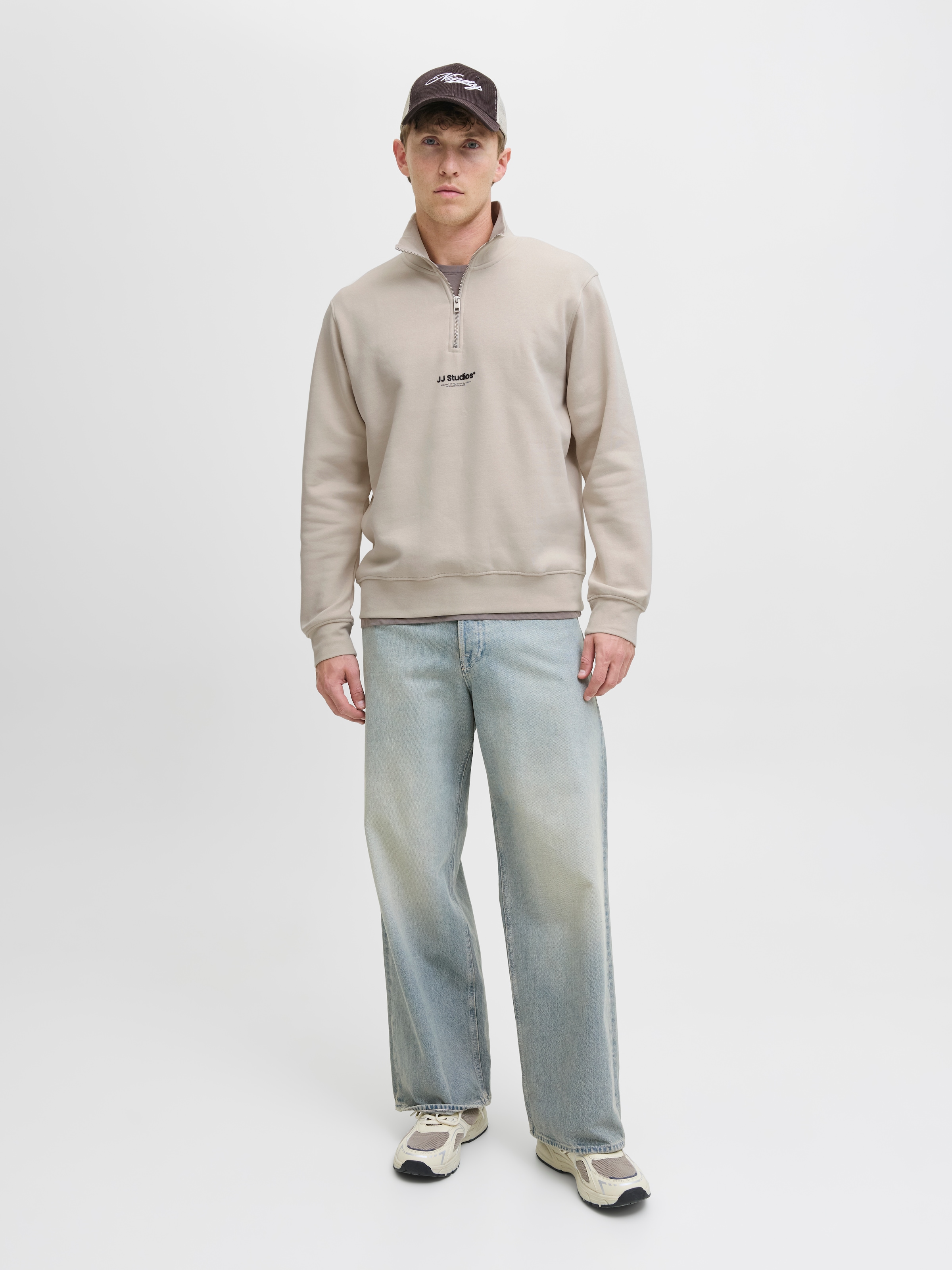Jack & Jones Sweatshirt »JJESOHO SWEAT QUARTER ZIP HN NOOS«, Baumwollmischung, relaxed fit
