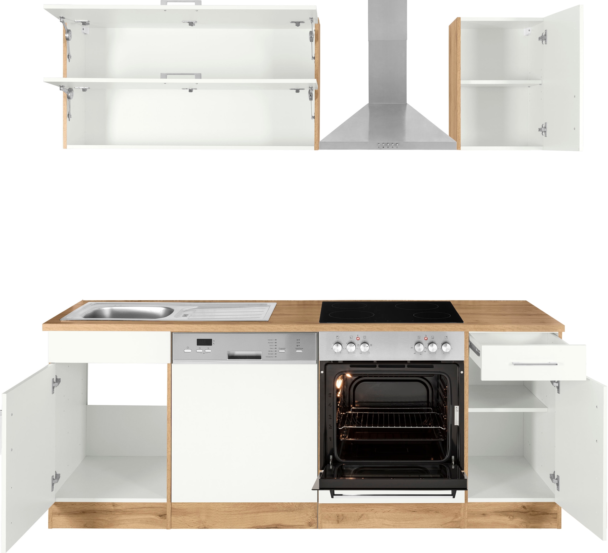 KOCHSTATION Küchenzeile »KS-Colmar«, ohne E-Geräte, Breite 210 cm