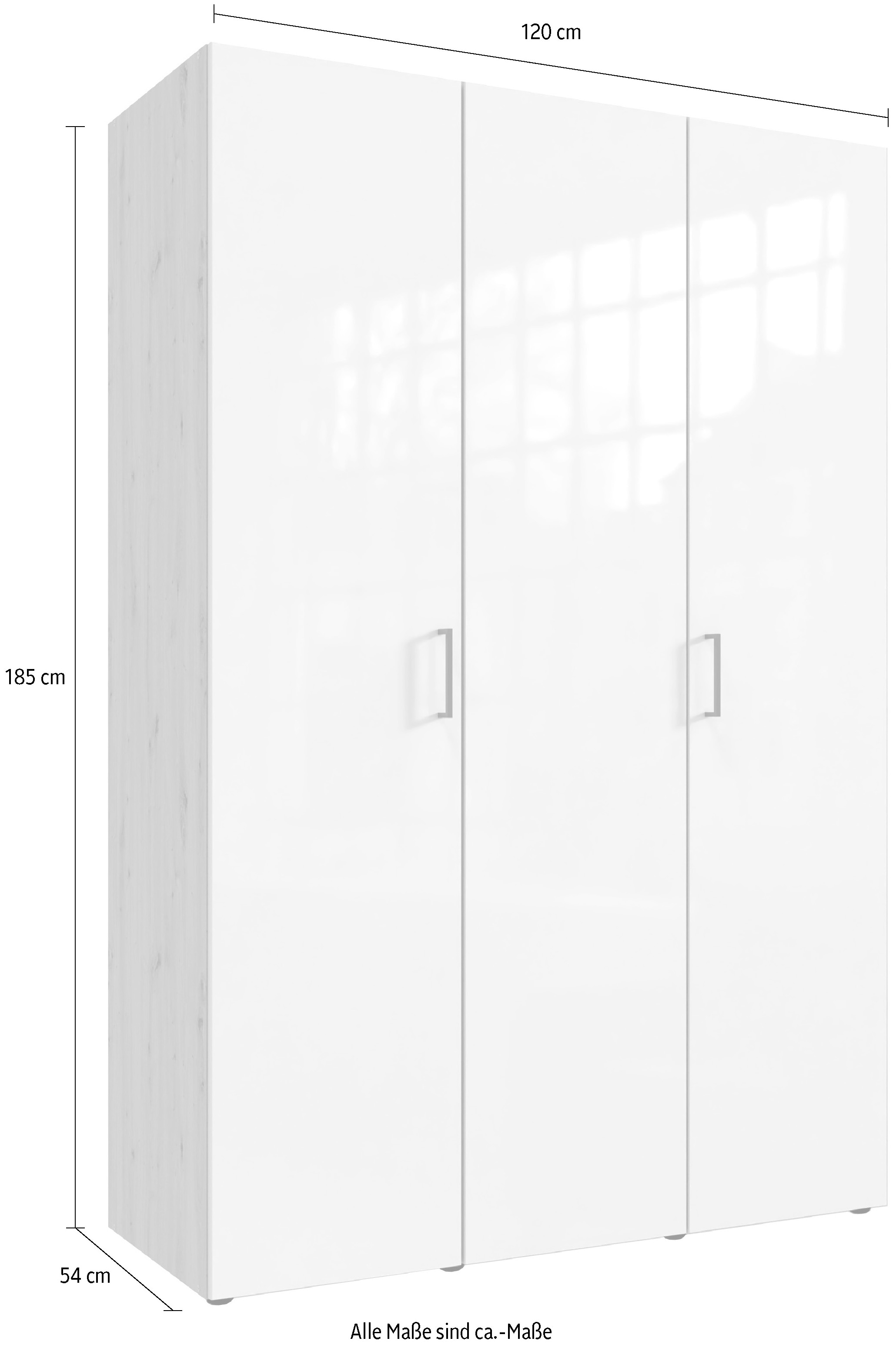 Wimex Kleiderschrank »Mugano,in 8 Breiten,3 Höhen,2 Tiefen, viele Farben, Made in Germany«, (in Basic oder Premium Ausstattung mit 2 weiteren Einlegeböden), mit langen oder kurzen Griffen aus Metall, mit oder ohne Spiegel
