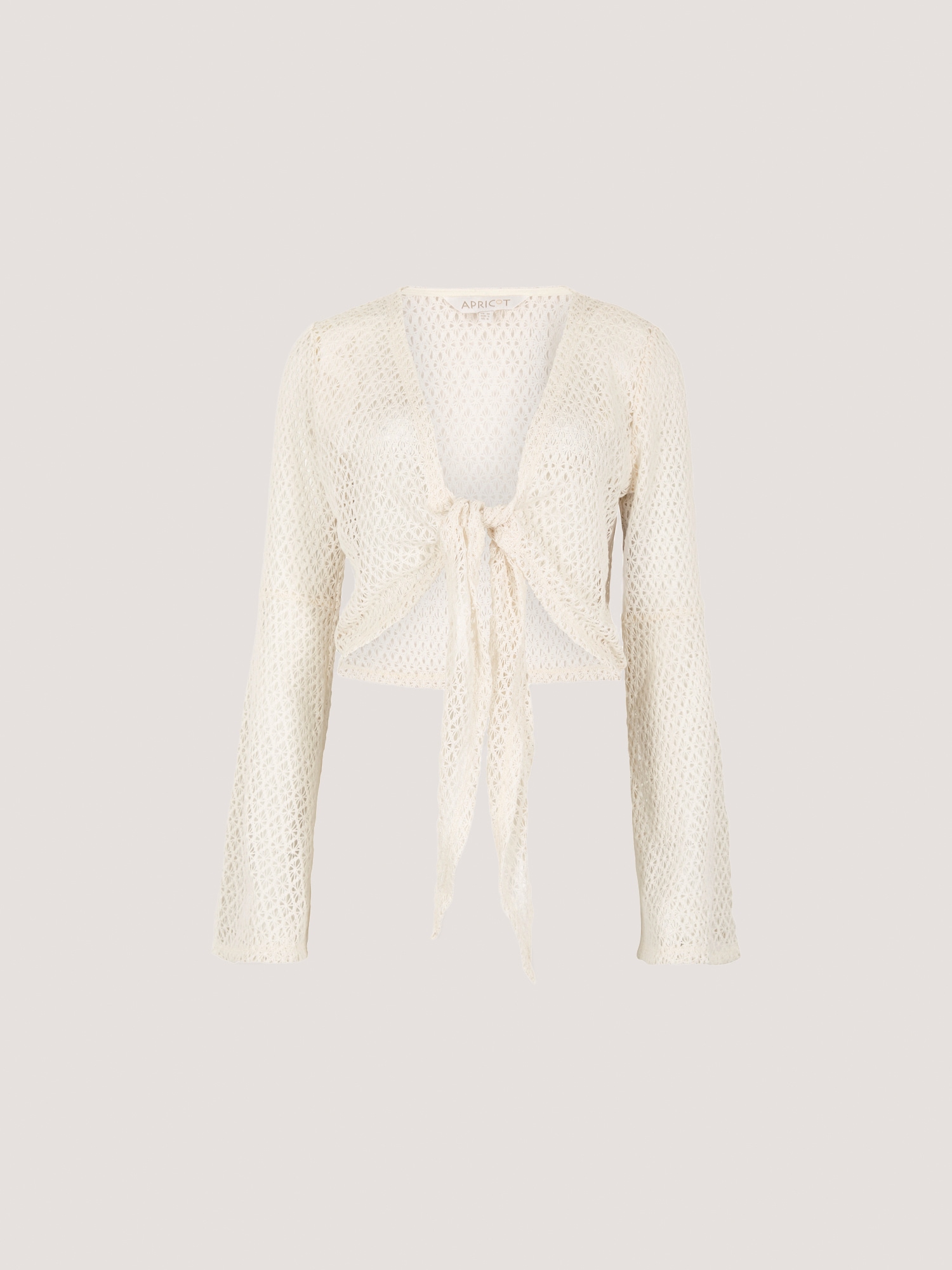 Apricot Cardigan »Gehäkelte Diamant-Krawatten-Strickjacke« zum Knoten