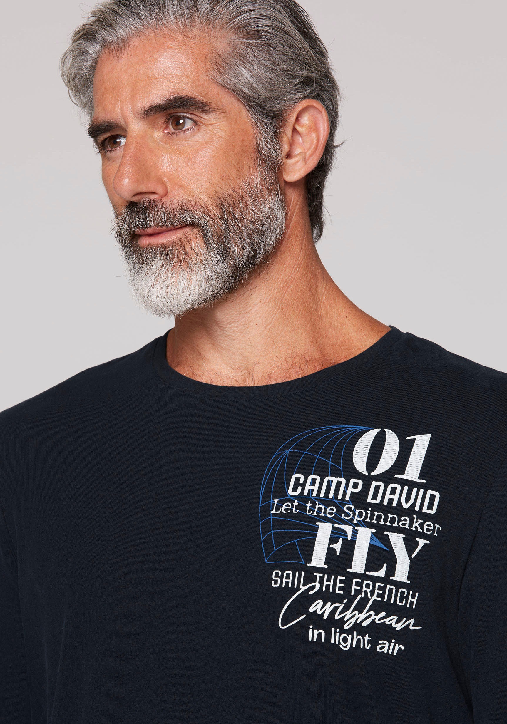 CAMP DAVID Langarmshirt, mit Rücken-Print