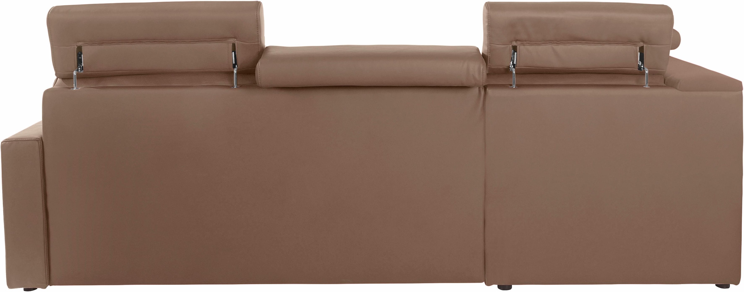 DOMO collection Ecksofa »Ava, moderne Sitzheftung mit toller Doppelnaht, komfortabel, L-Form«, mit Ottomane, inkl. Federkern, wahlweise mit Kopfteilverstellungen