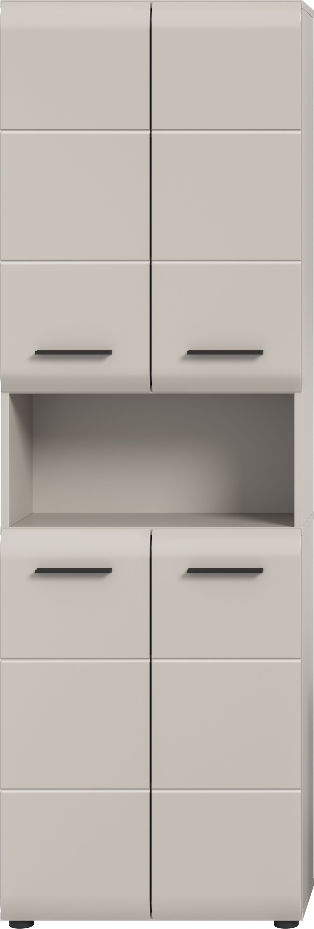 welltime Stauraumschrank »FLORENZ, TOPSELLER!, Höhe 185 cm, 4 oder 6 Türen, viel Stauraum« TOPSELLER!, 1 Stk. tlg. hochwertige MDF Front, Griff schwarz, Badschrank, Bad