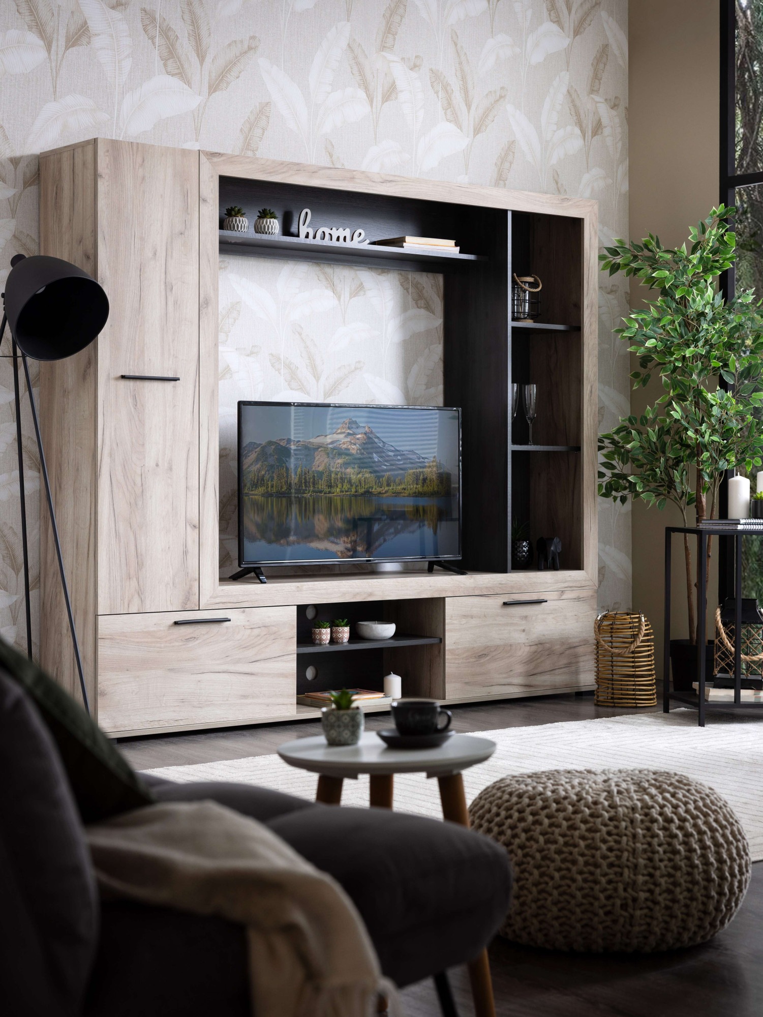 Home affaire Wohnwand »Lorca Medienwand, Wohnzimmerwand, TV-Wand« 4 Stk. tlg.