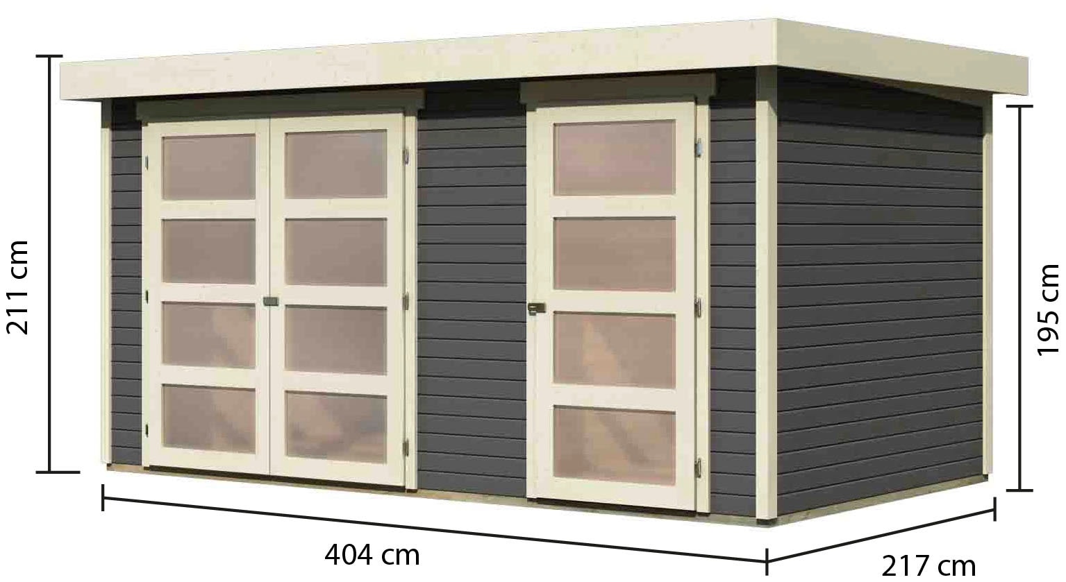 KONIFERA Gartenhaus »"Mittelsdorf 1" terragrau«, aus hochwertiger nordischer Fichte