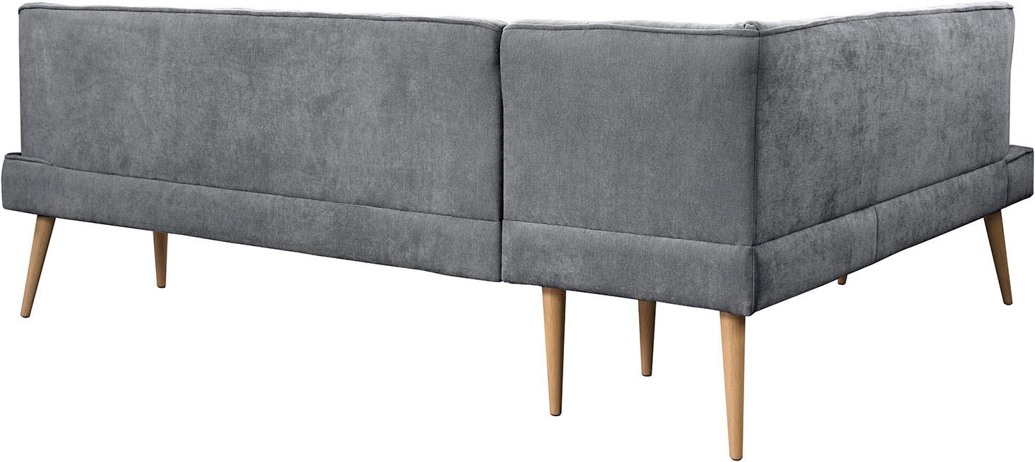 exxpo - sofa fashion Eckbank »Latte« moderne Sitz- und Rückensteppung, bequem und elegant, hoher Holzfuß