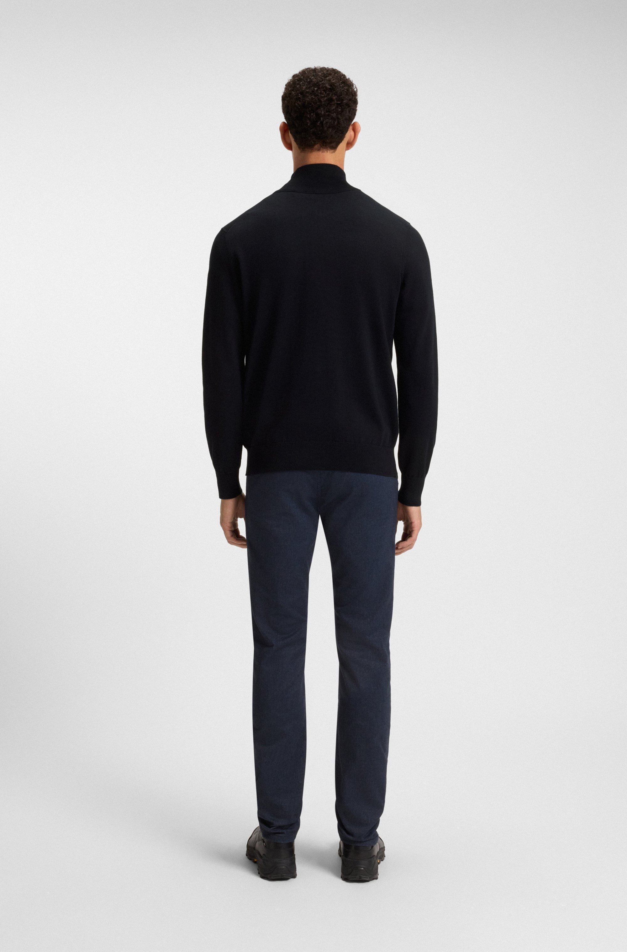 BOSS ORANGE Rollkragenpullover »Kanobix« Regular fit, Stehkragen mit Reißverschluss, Ton-in-Ton Logo