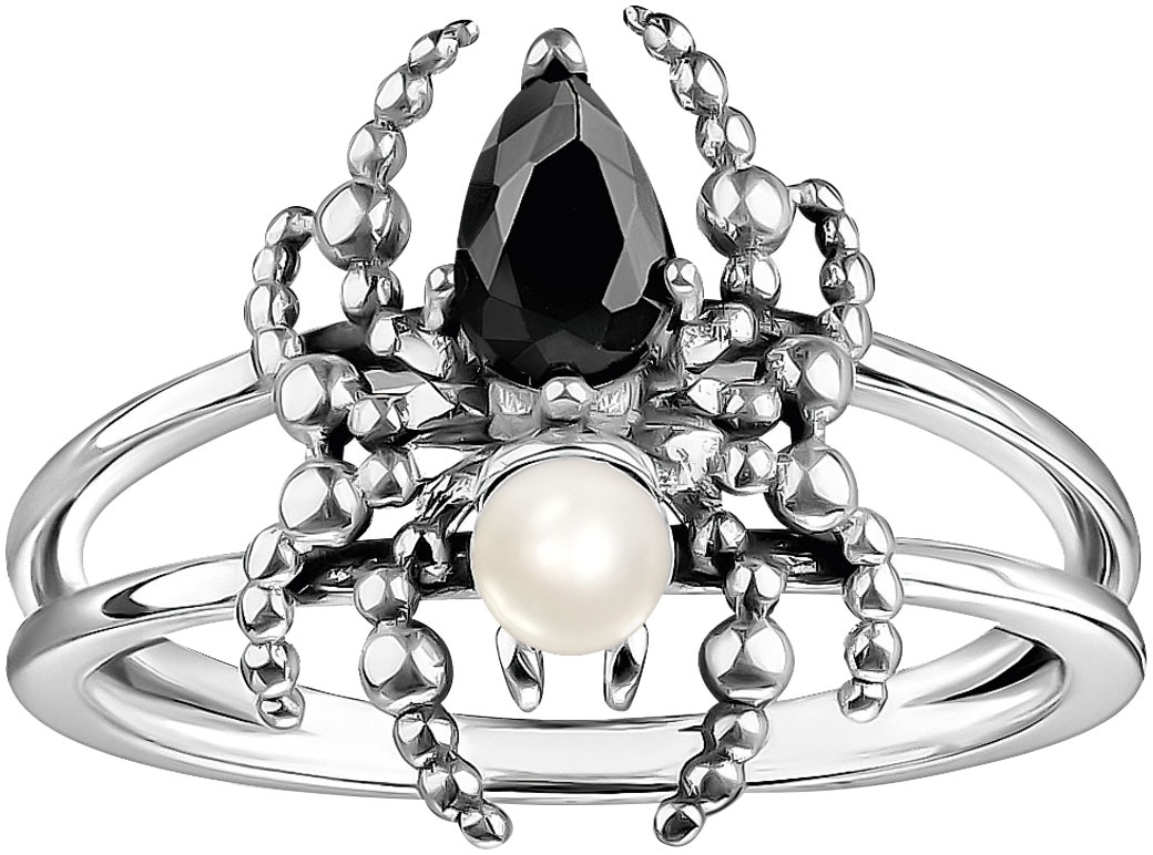 THOMAS SABO Fingerring »Spider Romance, Spinnen-Optik, TR2480-167-7-52-60«, mit Zirkonia (synth.)...