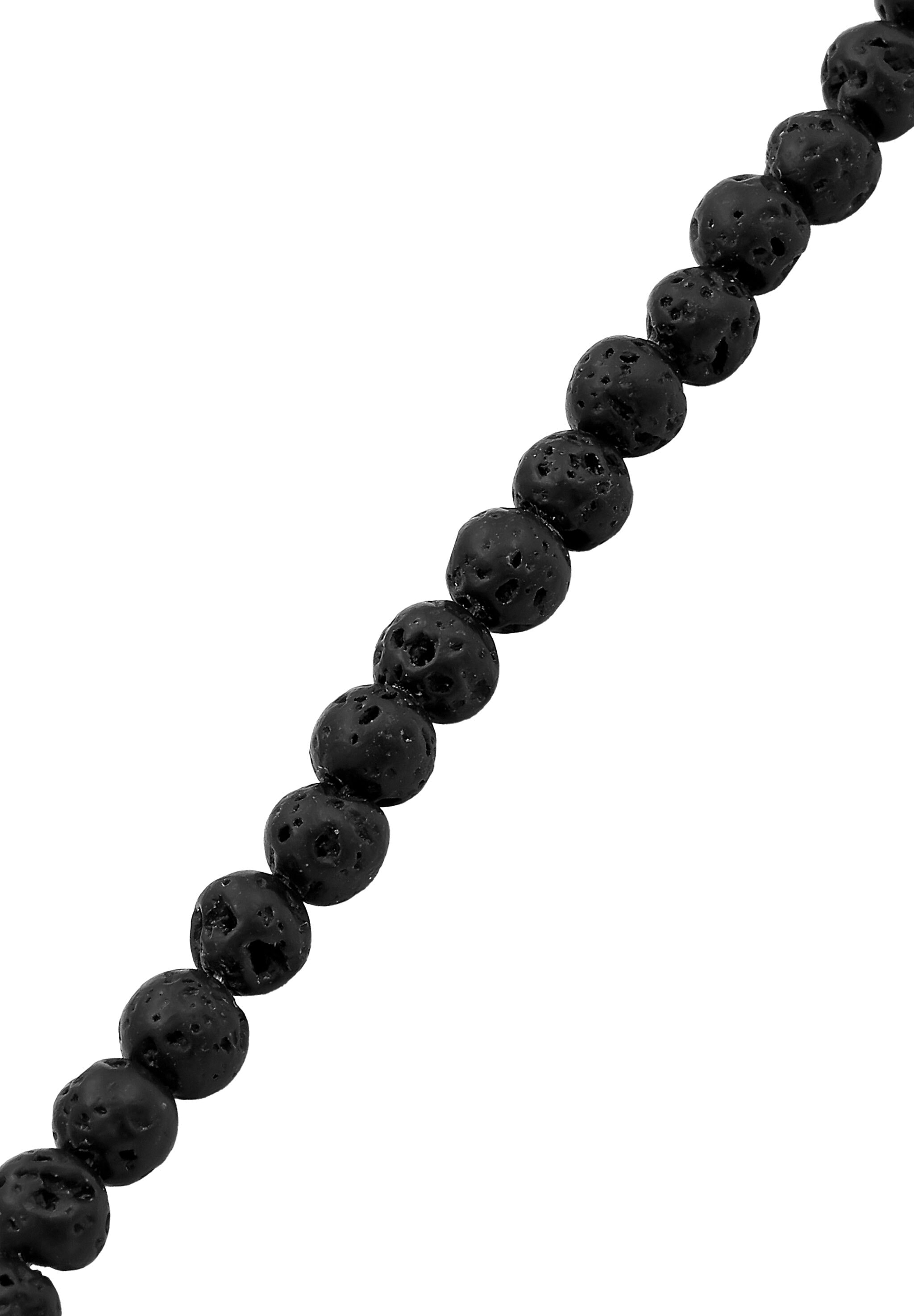 Kuzzoi Armkette »Armband Lavaperlen Schwarz 925 Sterling Silber«