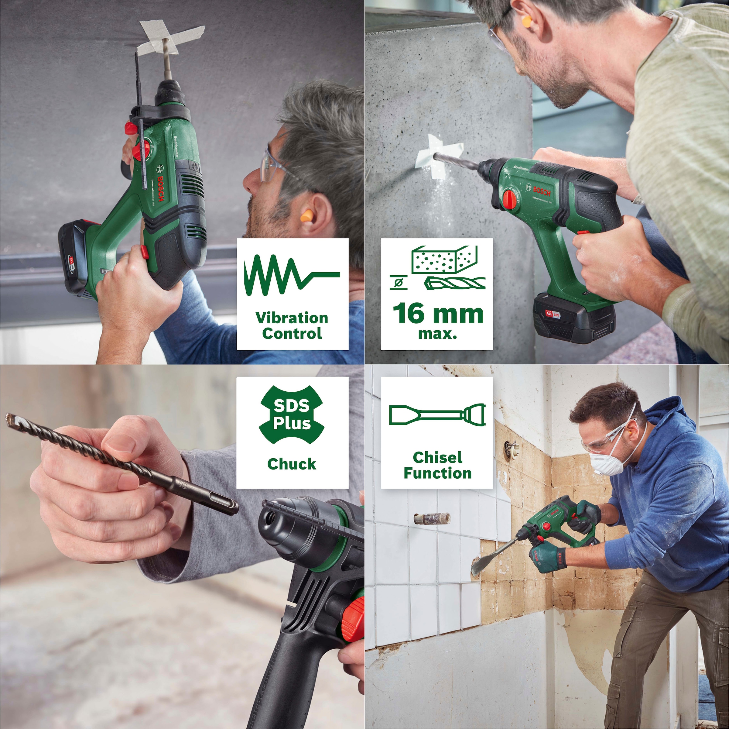 Bosch Home & Garden Akku-Kombibohrhammer »UniversalHammer 18V« ohne Akku und Ladegerät