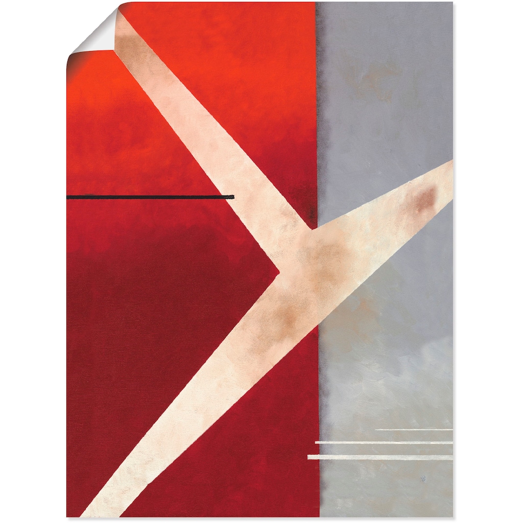 Artland Wandbild »Abstrakt in rot-grau«, Gegenstandslos, (1 St.)