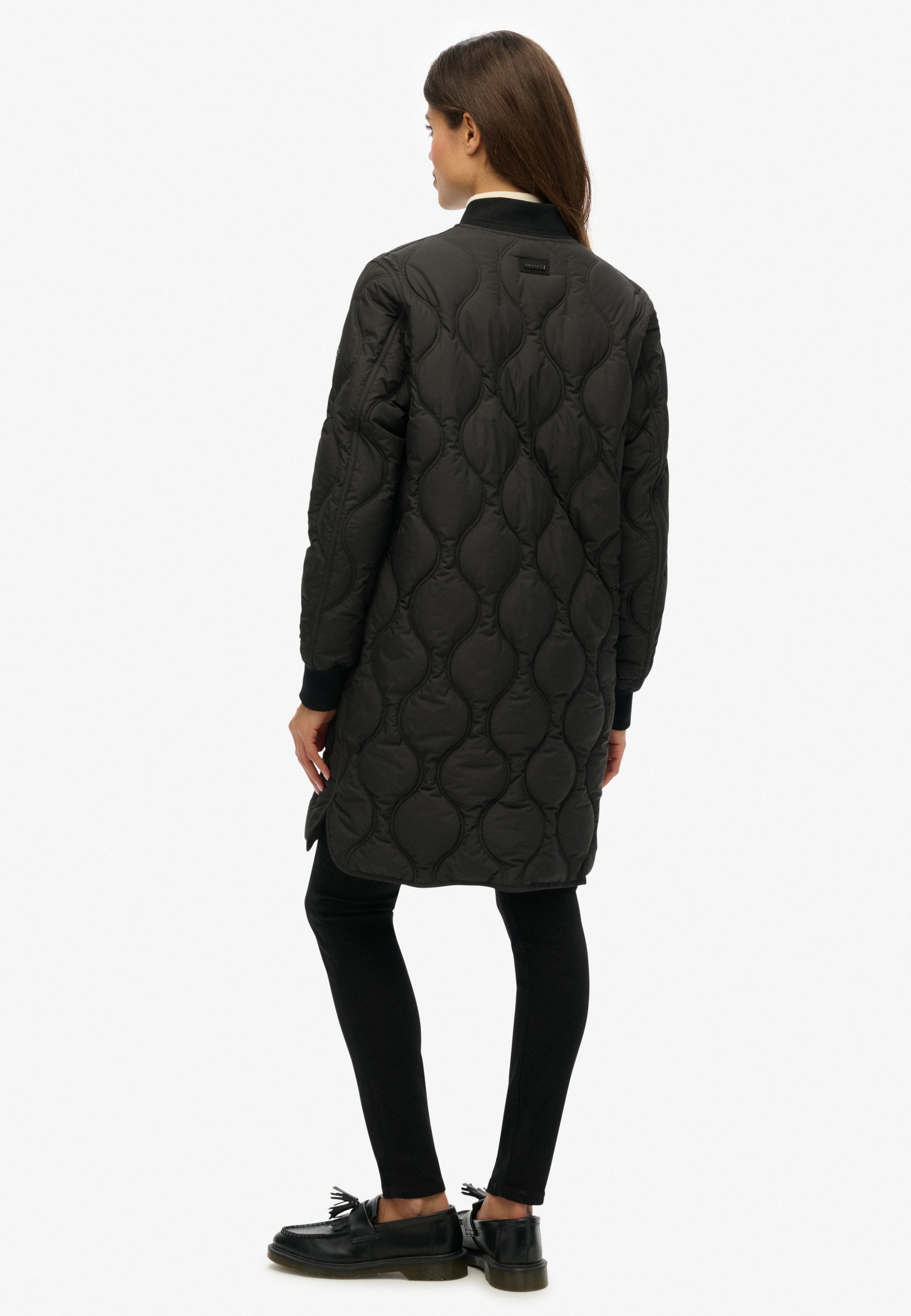 Superdry Steppjacke »LONG QUILTED LINER JACKET« ohne Kapuze