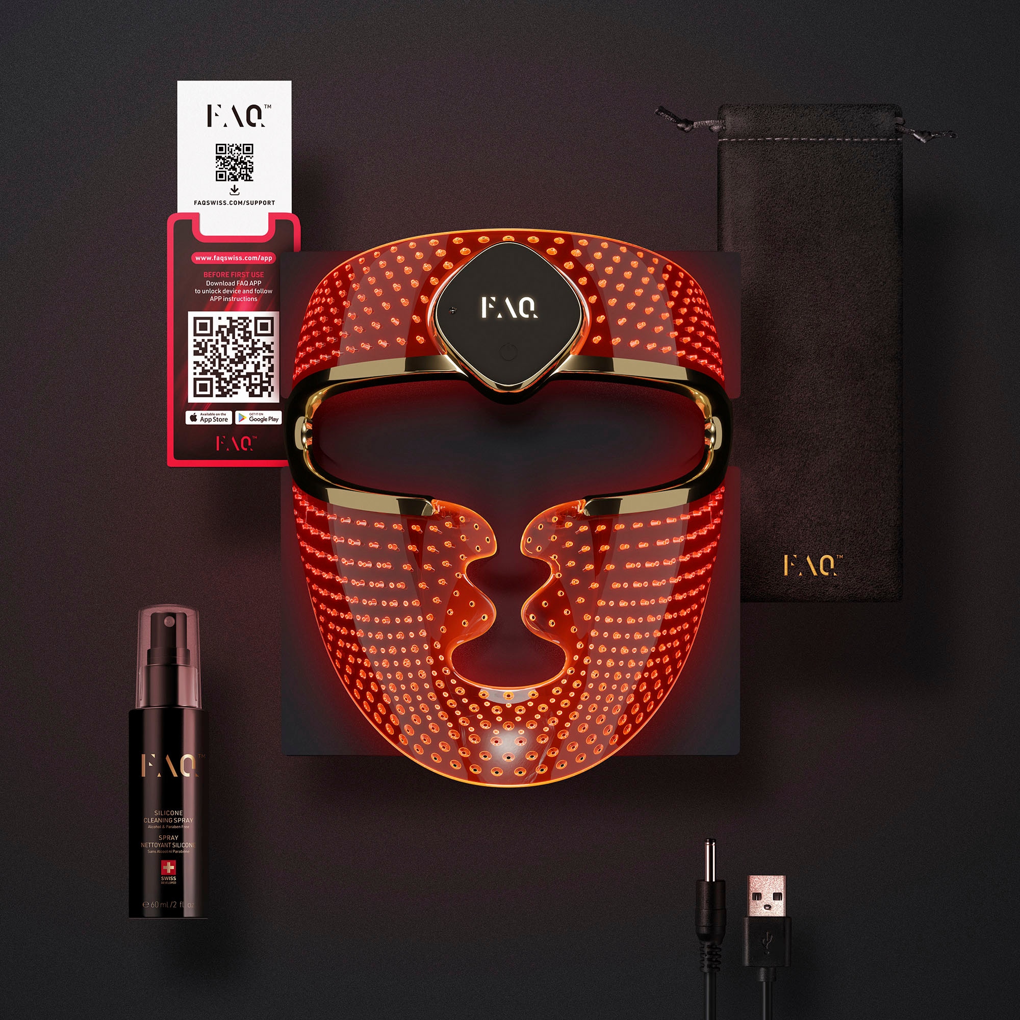 Smart Gesichtsmaske XXL Mask«, Jahren FAQ™ Farben 202 LED Mikrodermabrasionsgerät LED Face 8 Garantie Silicone »FAQ™ 3 mit mit