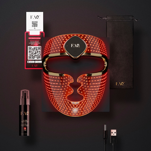 FAQ™ Mikrodermabrasionsgerät »FAQ™ 202 Smart Silicone LED Face Mask«, LED  Gesichtsmaske mit 8 Farben mit 3 Jahren XXL Garantie