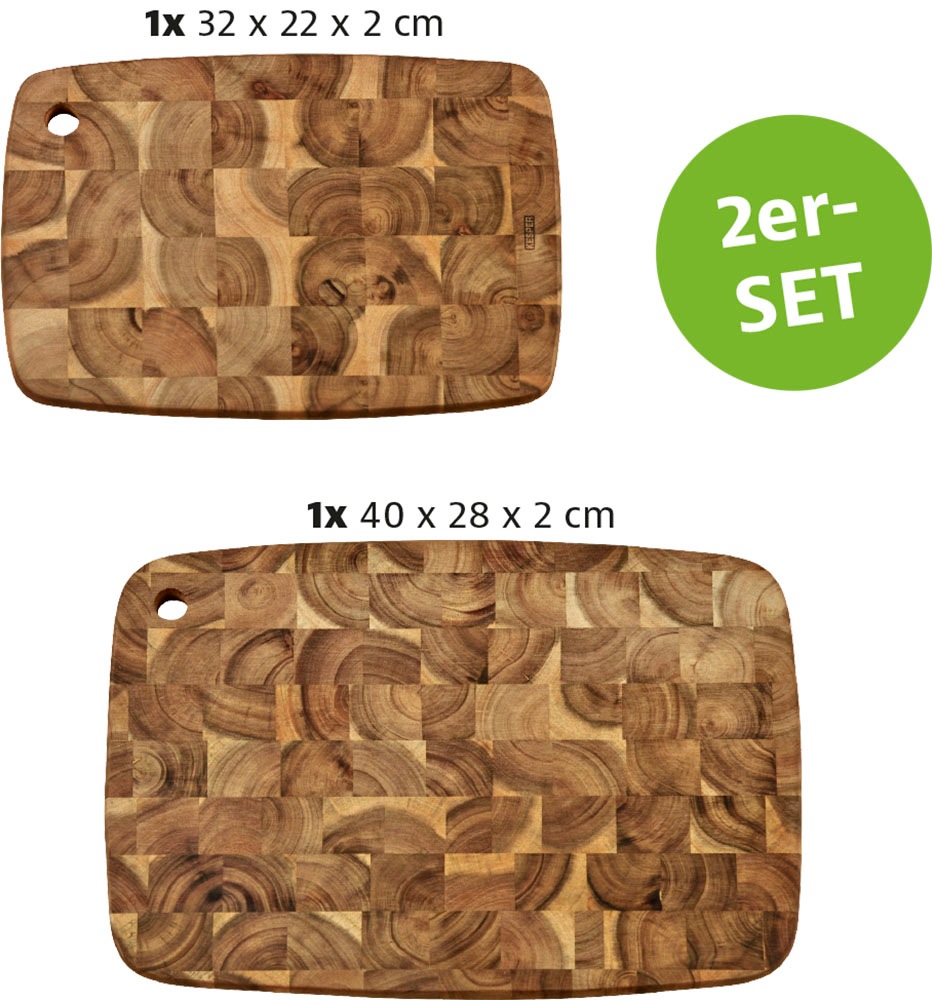 KESPER® Tranchierbrett, (Set, 2 St.), aus FSC®-zertifizierter Akazie