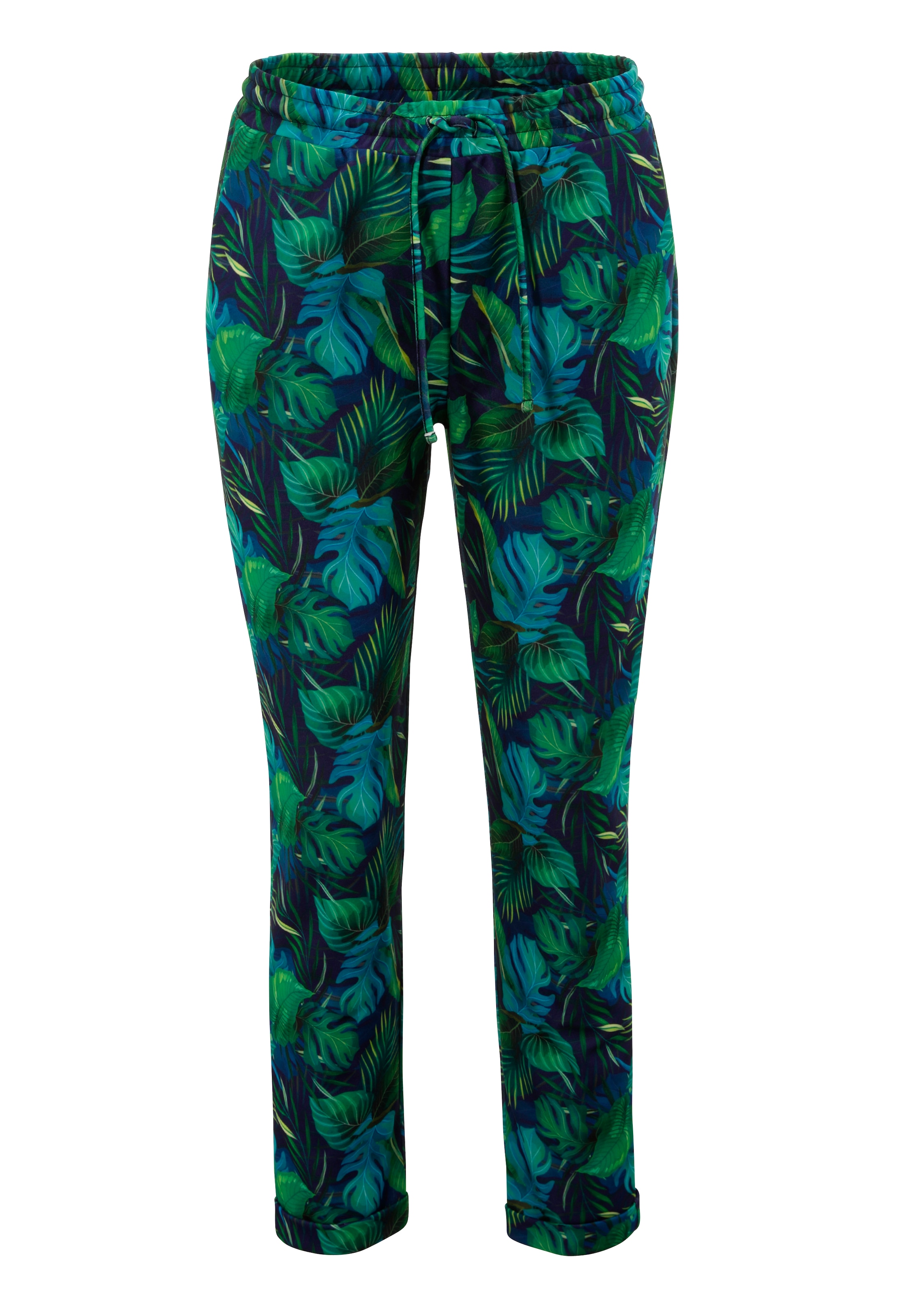 Aniston SELECTED Schlupfhose, mit großflächigem und abstraktem Blättermuster - NEUE KOLLEKTION