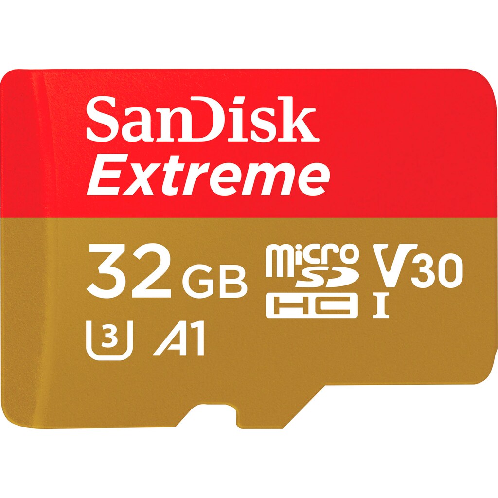 Sandisk Speicherkarte »Extreme microSDHC«, (UHS Class 3 100 MB/s Lesegeschwindigkeit)