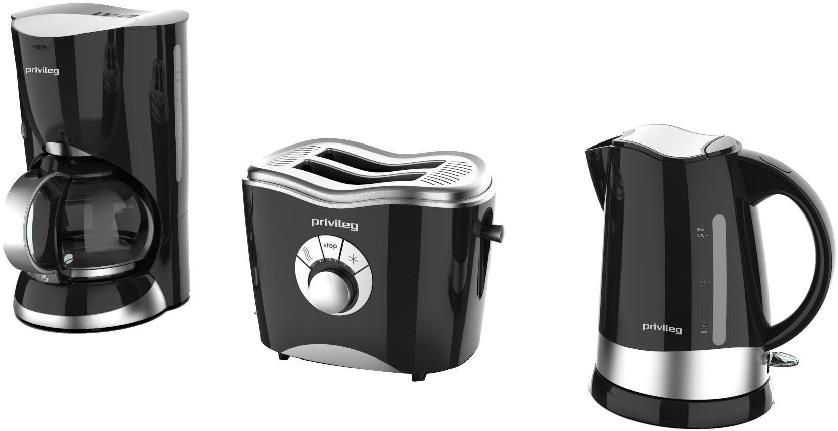 Privileg Toaster »568811«, 2 kurze Schlitze, für 2 Scheiben, 860 W, schwarz