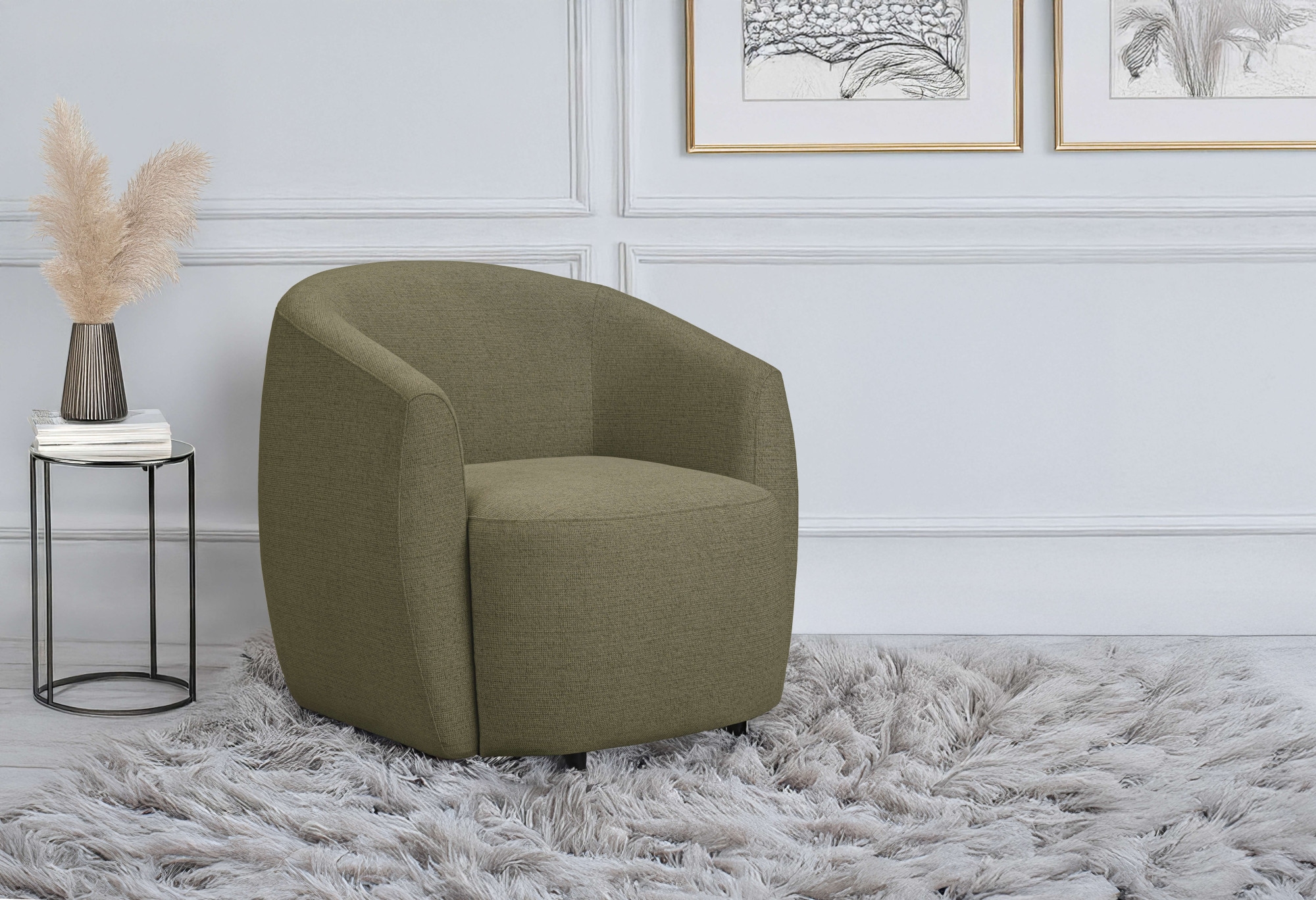 andas Sessel »Vallsta«, Breite 85 cm, Chenille oder Boucle Stoff, Drehfunktion verfügbar