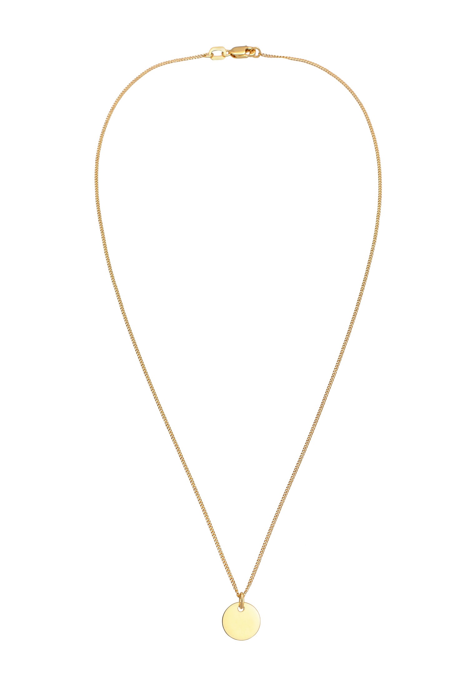 Elli Premium Silberkette »Halskette Kids Plättchen Coin 375 Gelbgold«