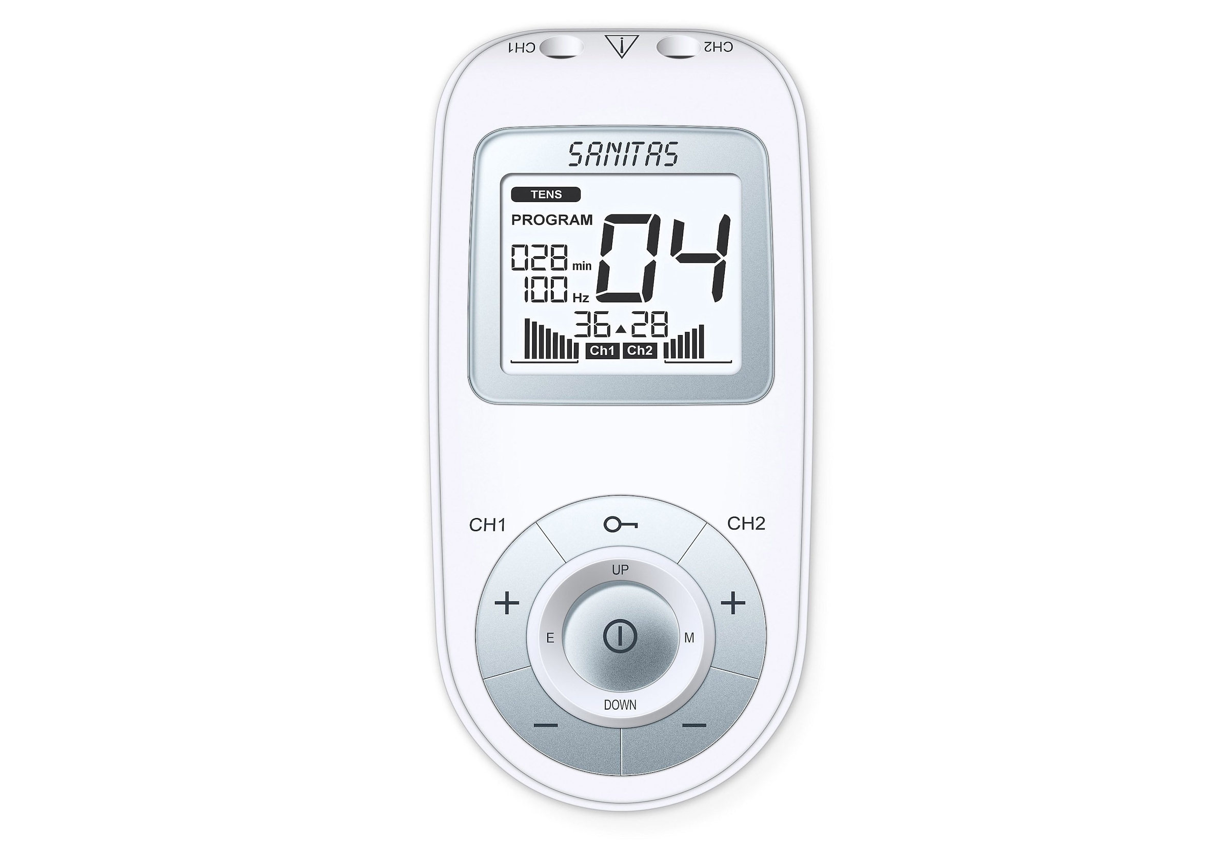 Sanitas TENS-EMS-Gerät »SEM 43 Digitales EMS/TENS Reizstrom Gerät«, (Set, 7 tlg.), 3-in-1-Gerät zur Schmerztherapie, Muskelkräftigung und Massage