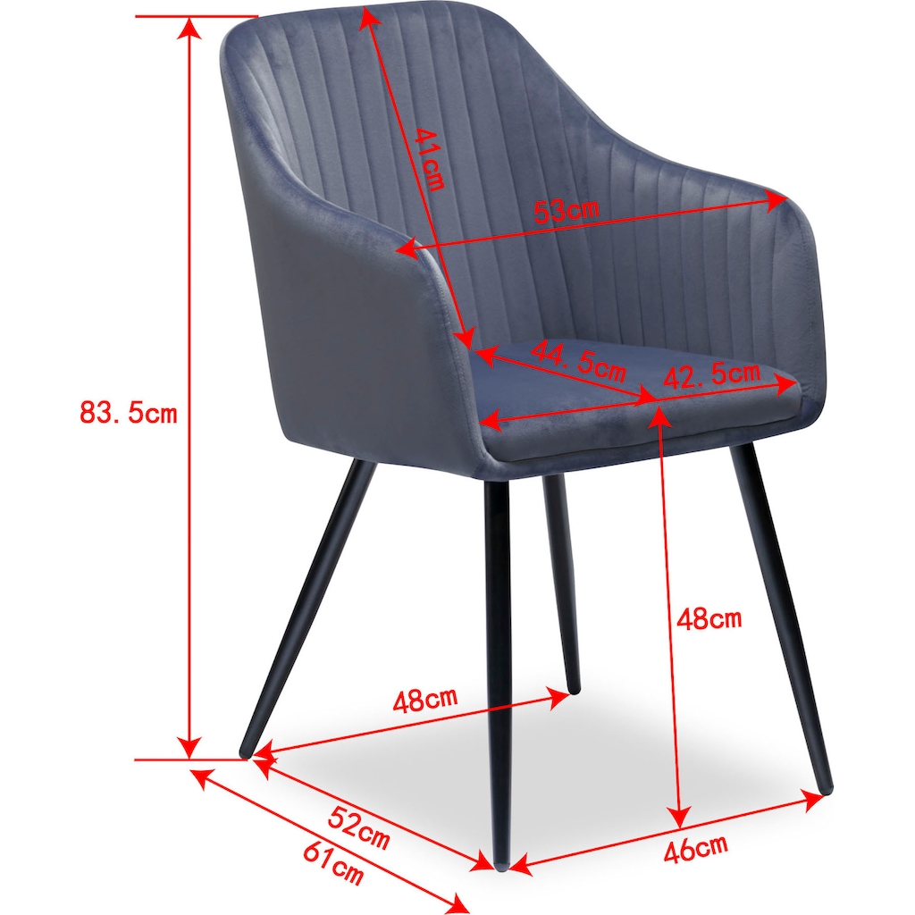 INTER-FURN Esszimmerstuhl »Savona«, (Set), 2 St., Samt