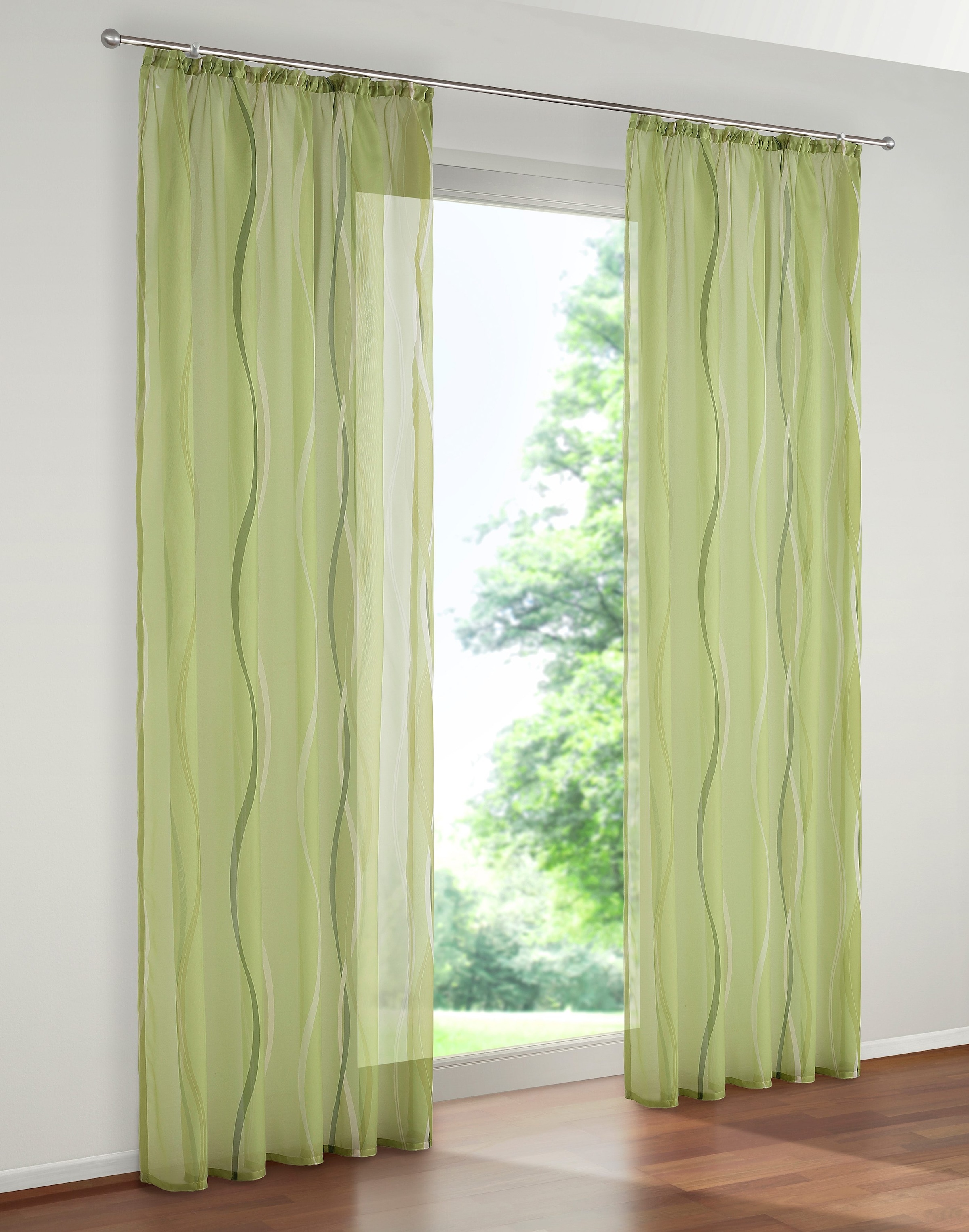 my home Gardine »Dimona«, (2 St.), 2er-Set, transparent, Voile, Polyester