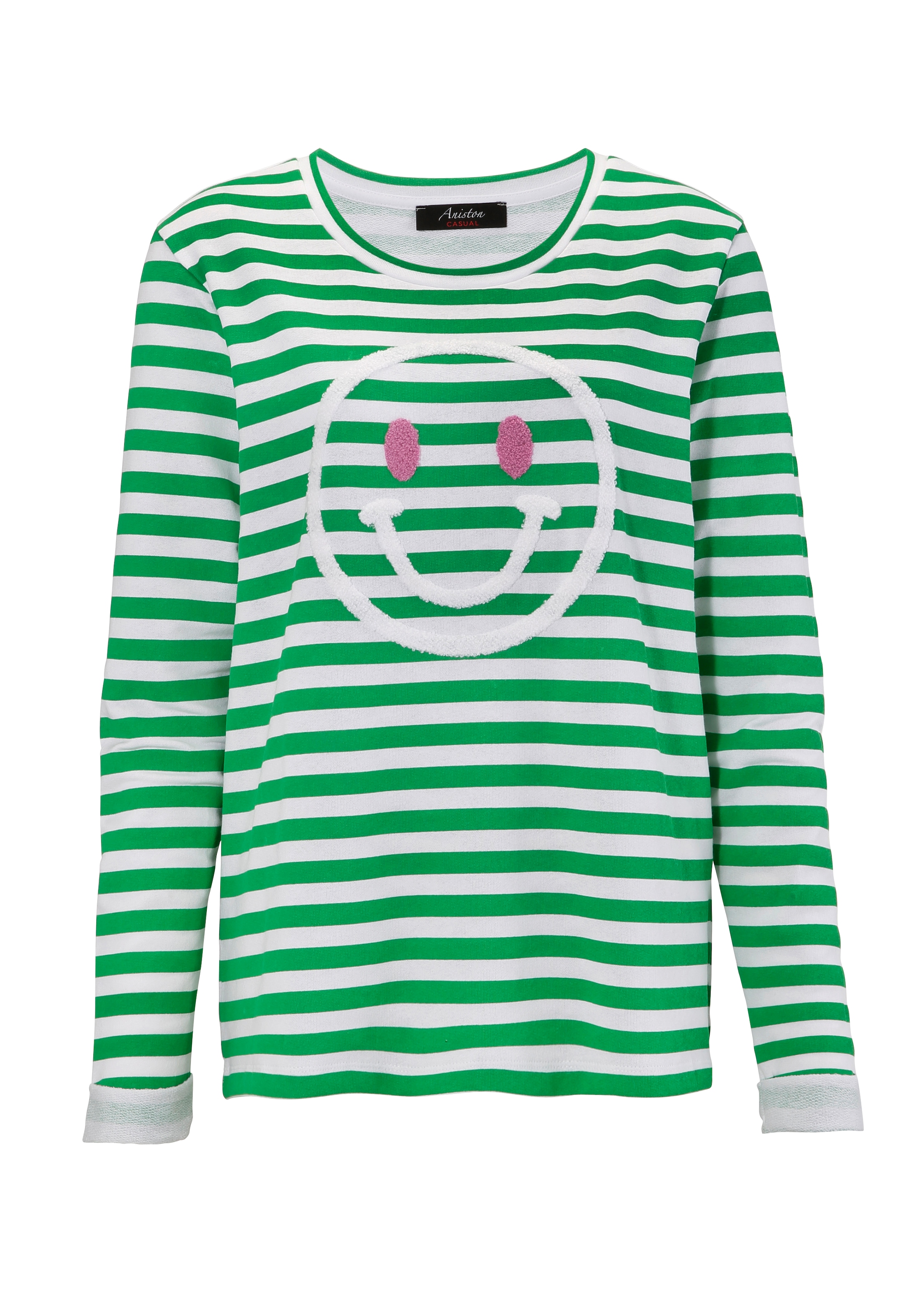 Aniston CASUAL Sweatshirt, mit ♕ fröhlicher bei Smiley-Applikation