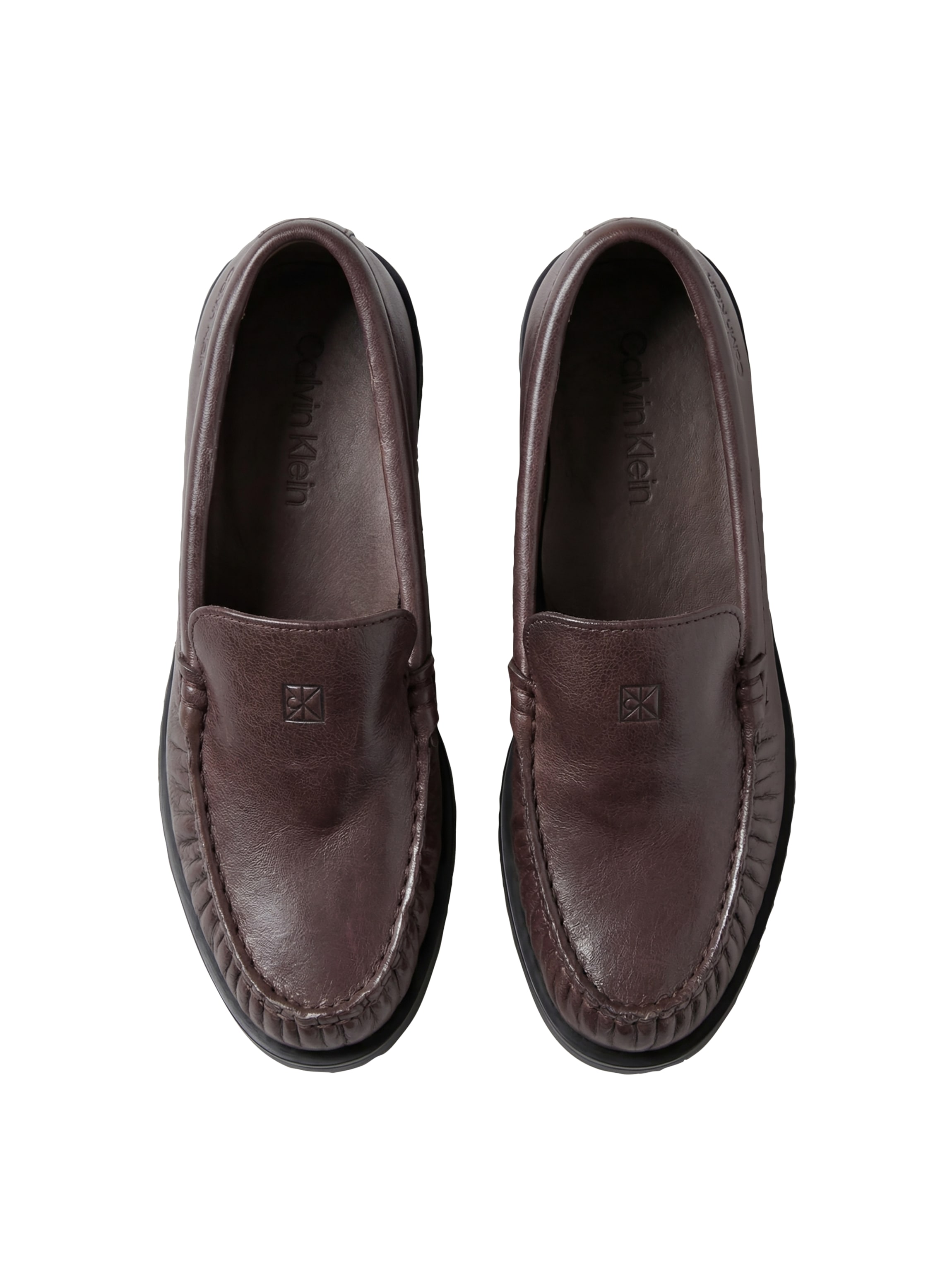 Calvin Klein Loafer »ROUND ESSENTIAL LOAFER LTH«  Slipper, Schlupfschuh mit gepolstertem Schaftrand