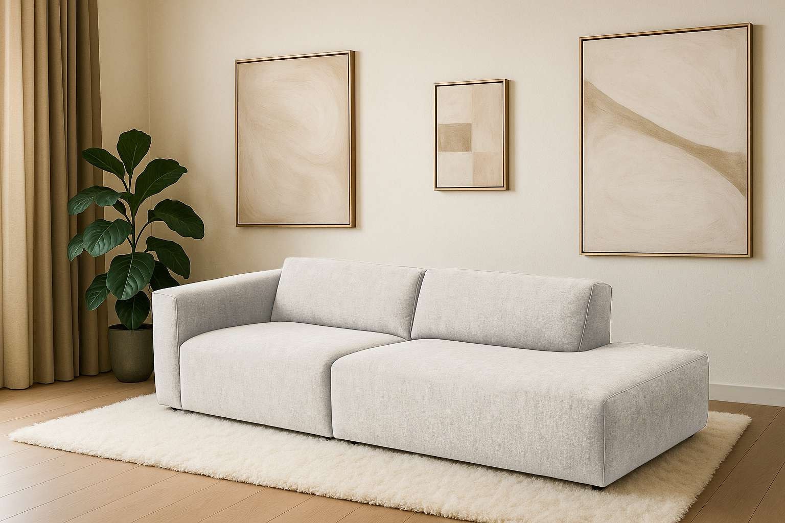 Home affaire 2-Sitzer »Noord mit Kedernaht, Breite 227 cm« Cord, Struktur, Webstoff, mit Wellenunterfederung, Massivholzrahmen