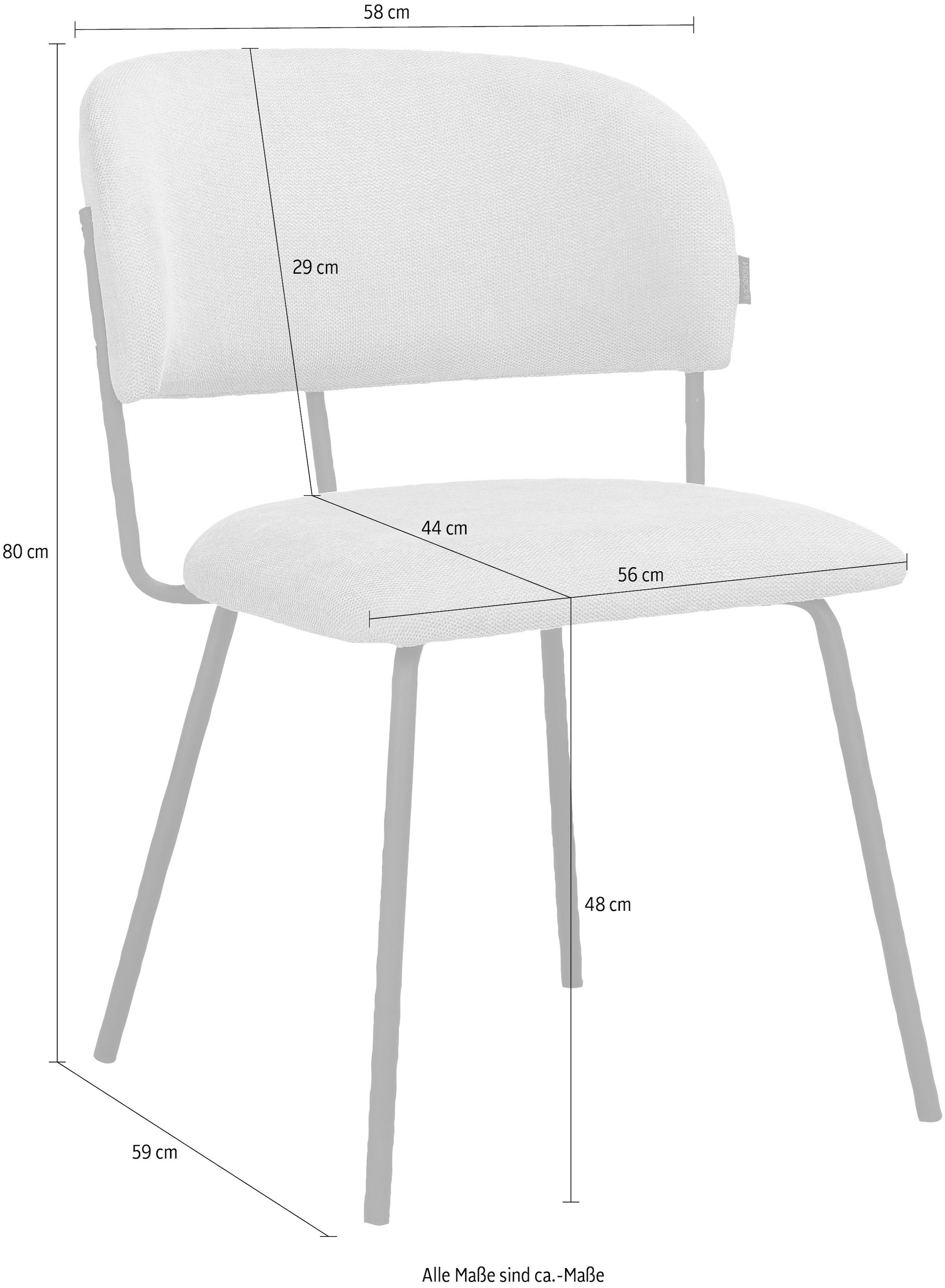 INOSIGN Esszimmerstuhl »Taous«, 2 mit auf aus 48 St., Gestell Polsterung, Rücken Sitz cm Sitzhöhe kaufen mit Raten und Webstoff, Metall