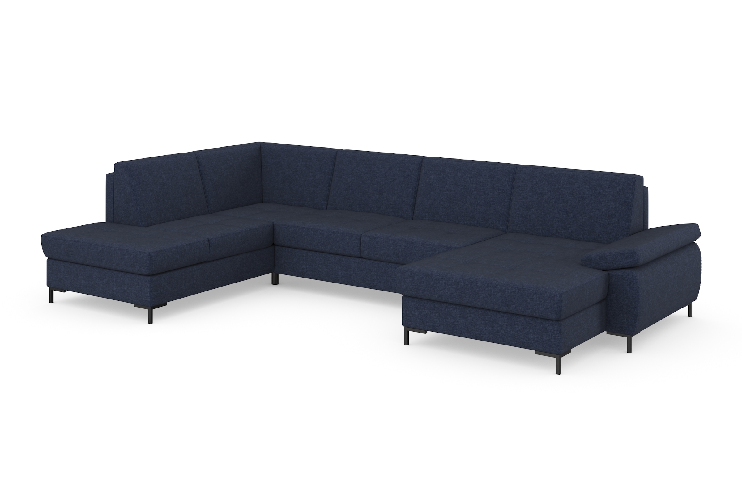 DOMO collection Wohnlandschaft »Capelo, komfortabel, klare Linien zeichnen dieses Design aus, U-Form« mit Armteilverstellung, wahlweise mit Bettfunktion, Federkern